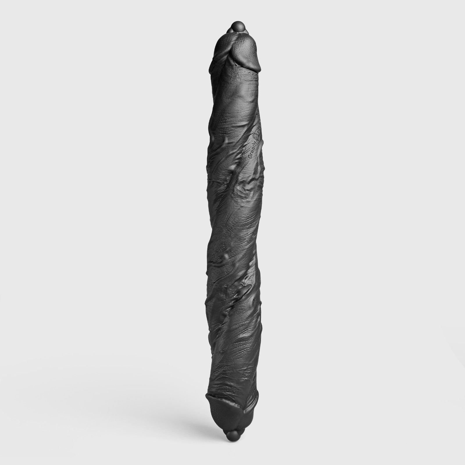 GreedyCluster DP TWIN twin-ended silicone dildo, Charcoal black