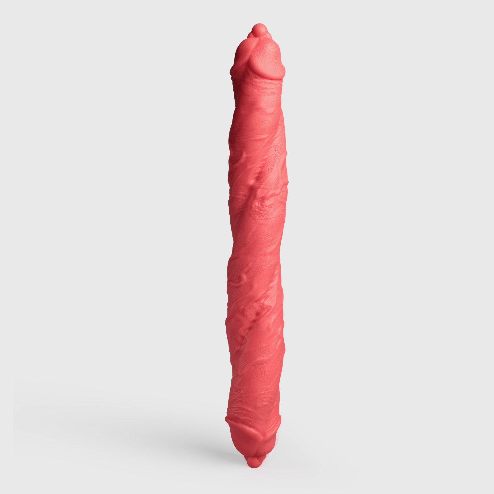 GreedyCluster DP TWIN twin-ended silicone dildo, Scarlett red