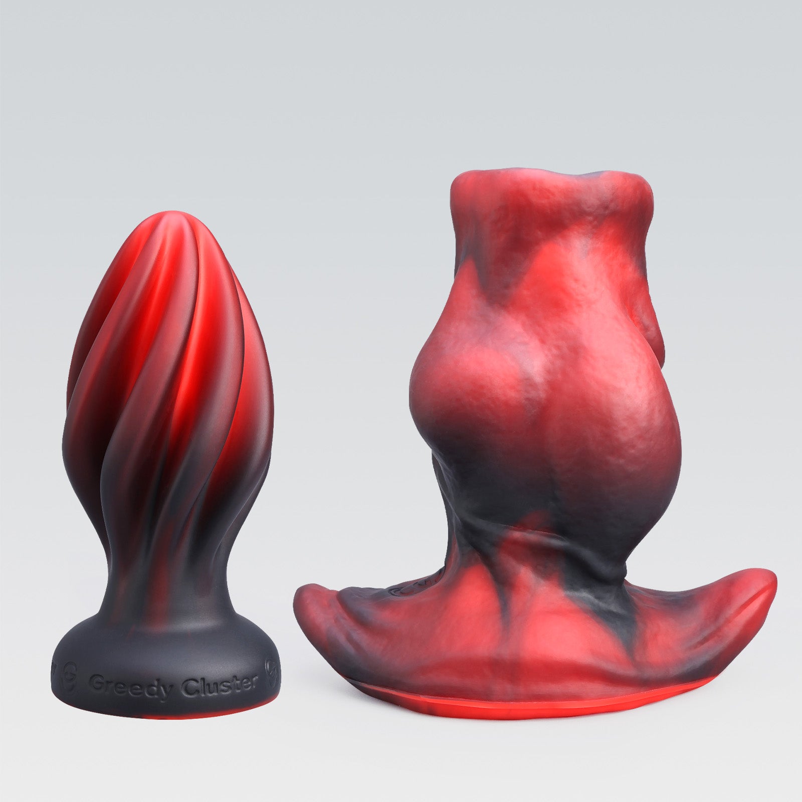 GreedyCluster GREEDYHOLE COMBO SET hollow silicone butt plug set in Lava