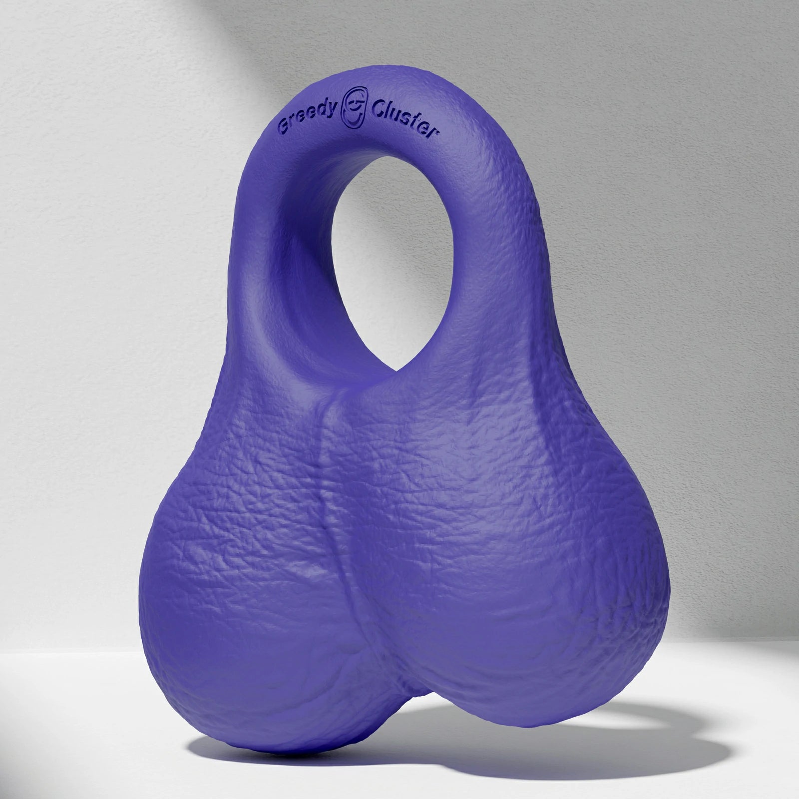 GreedyCluster O-RING 02 platinum silicone cock ring with balls, Azure blue