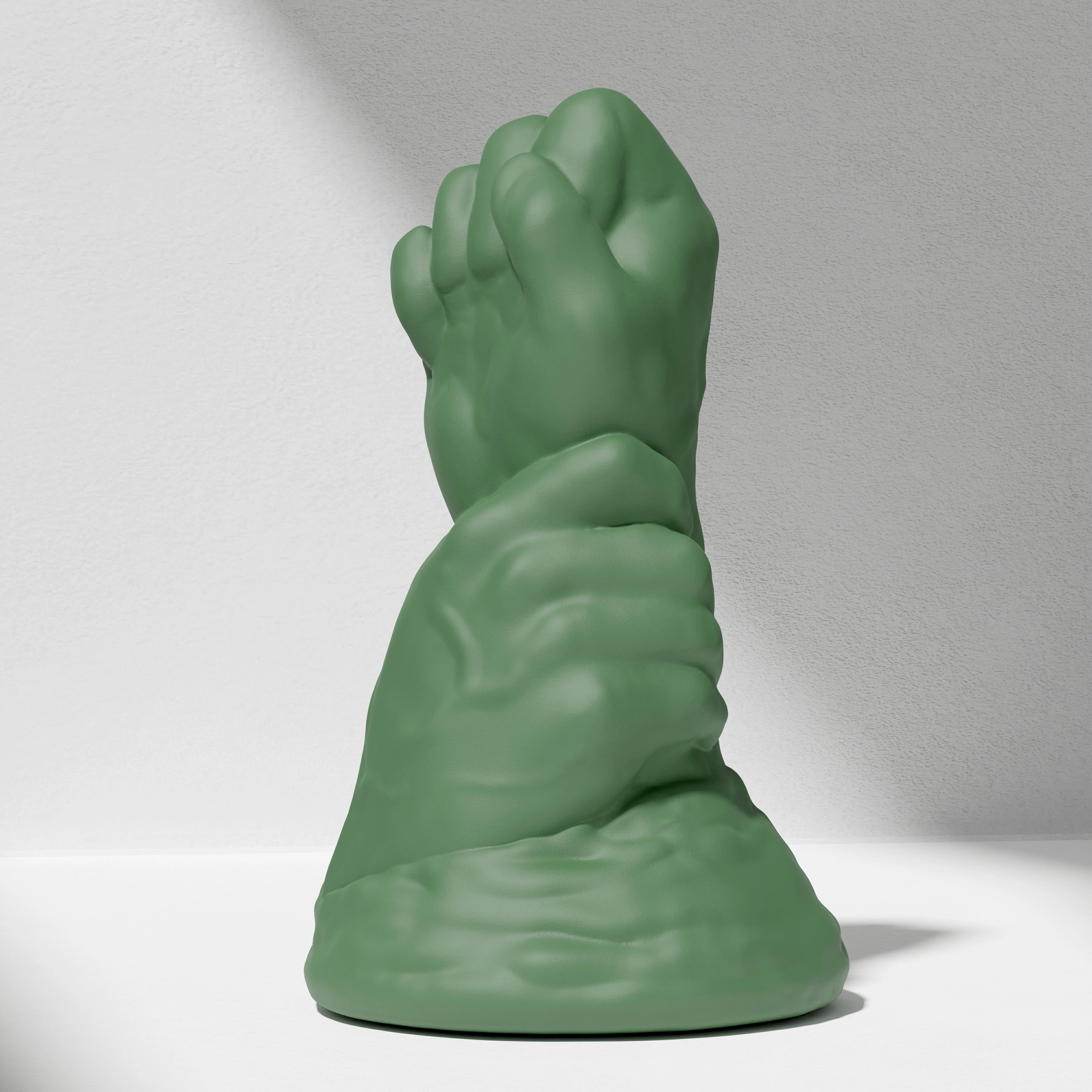 GreedyCluster DOUBLE FF DILDO double-fist silicone butt plug, vivid green