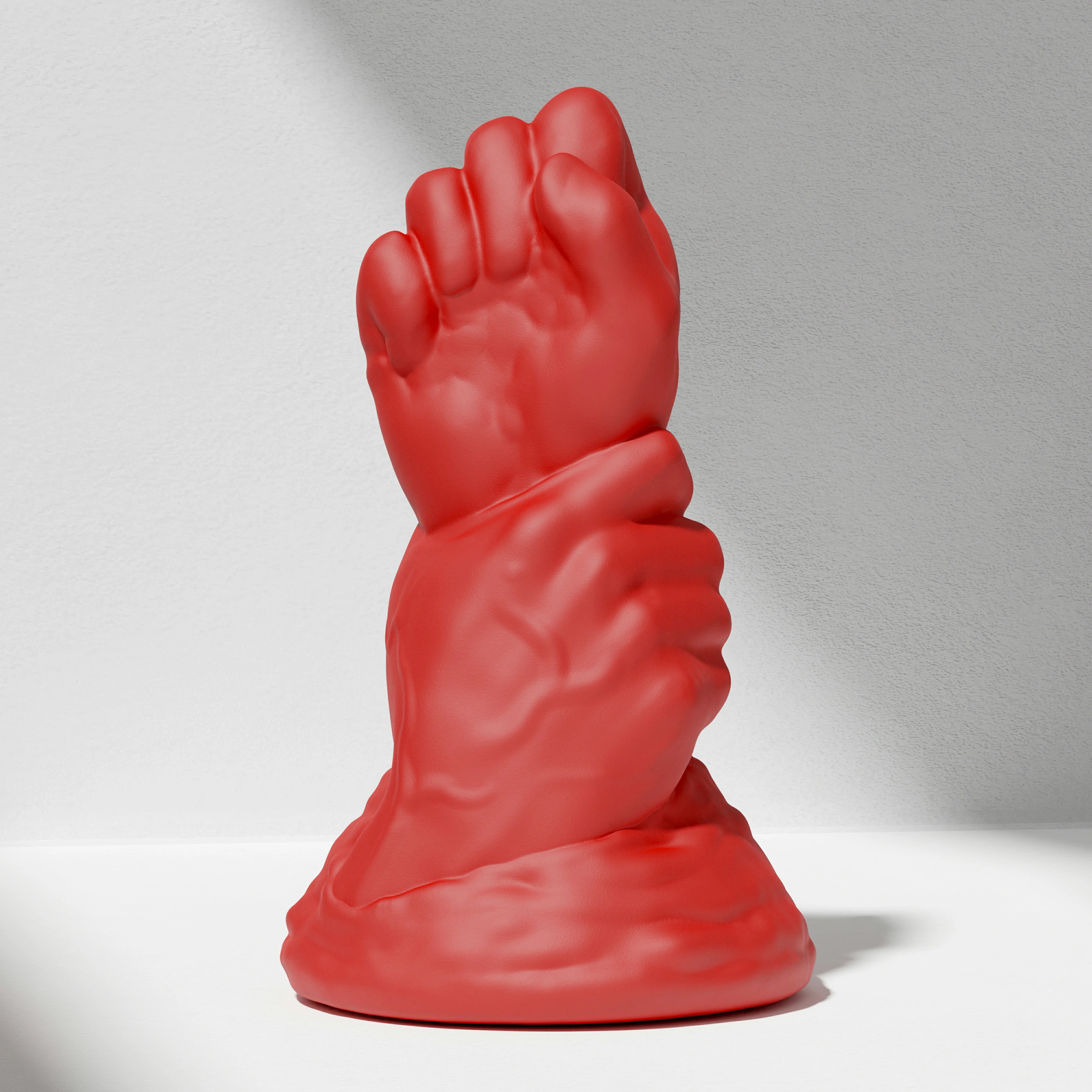 GreedyCluster DOUBLE FF DILDO double-fist silicone butt plug, Scarlett red