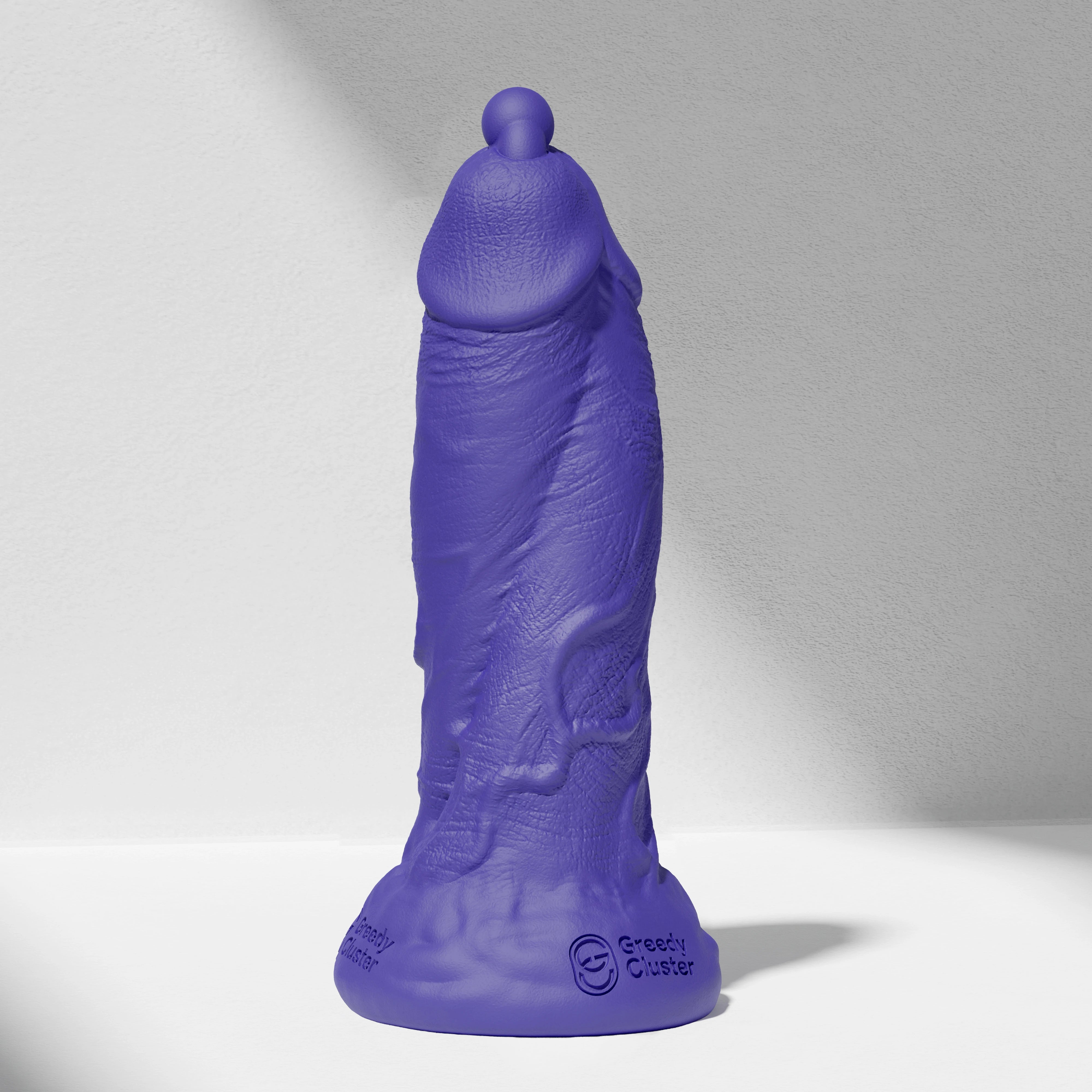 GreedyCluster D.P. DILDO double-ended silicone dildo with PA ring in Azure