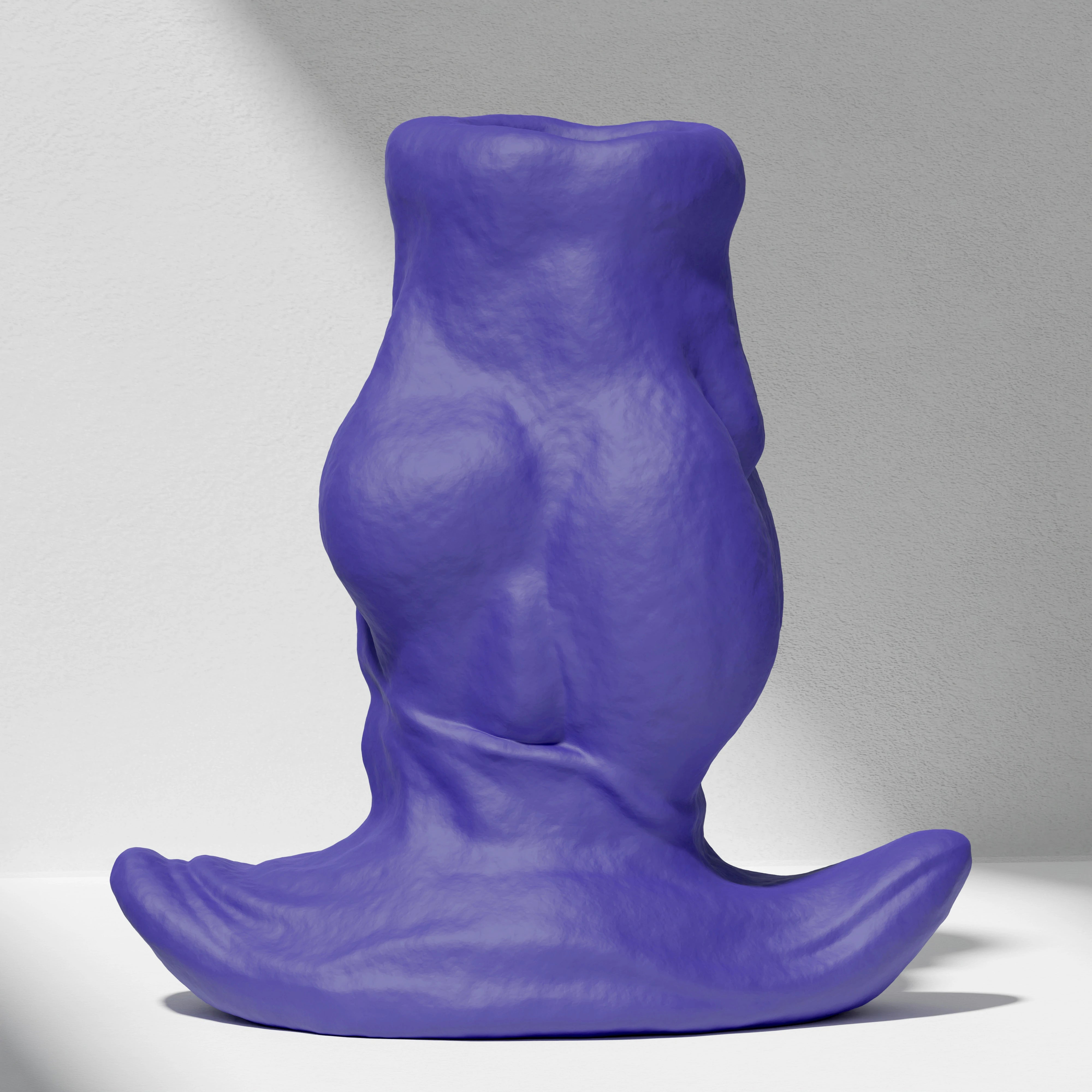 GreedyCluster GREEDY HOLE TUNNEL PLUG 01 hollow silicone butt plug in Azure, front view