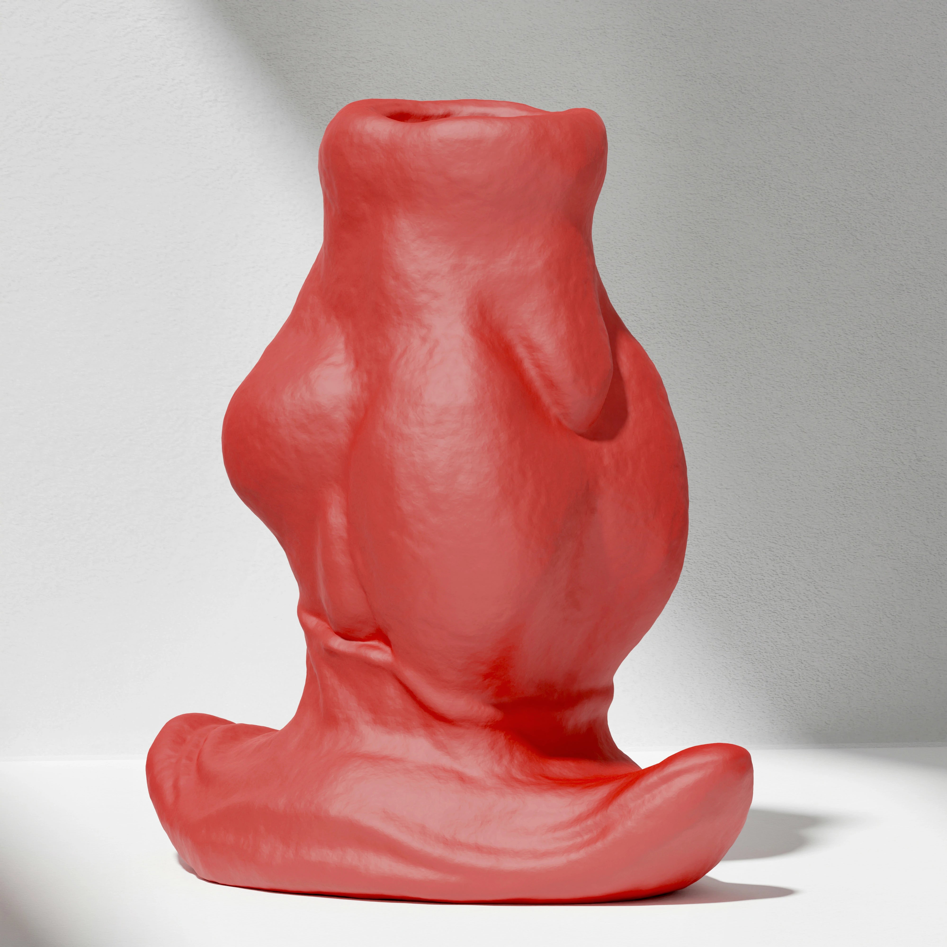 GreedyCluster GREEDY HOLE TUNNEL PLUG 01 hollow silicone butt plug in Scarlett, angled view
