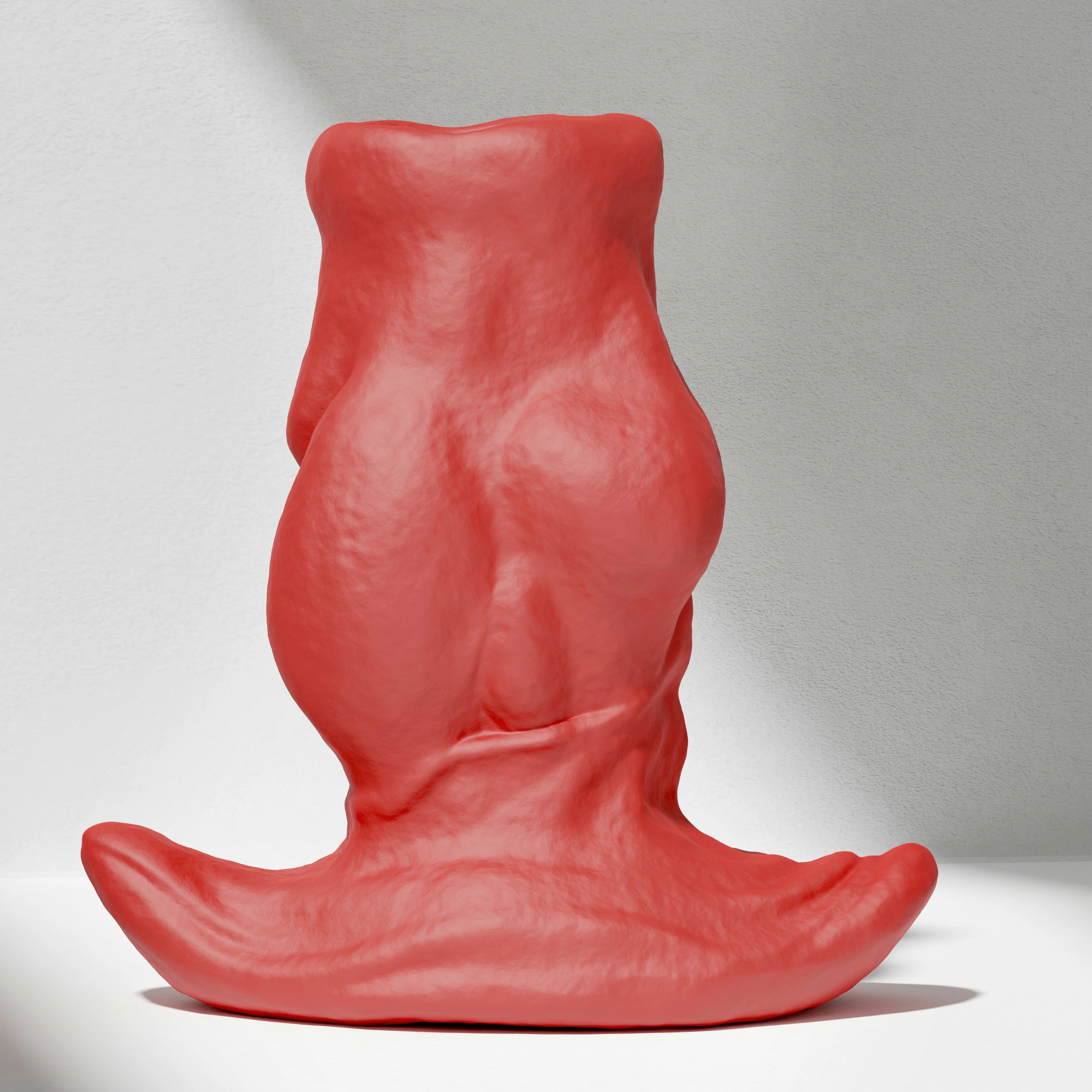 GreedyCluster GREEDY HOLE TUNNEL PLUG 01 in Scarlett silicone with hollow tunnel detail