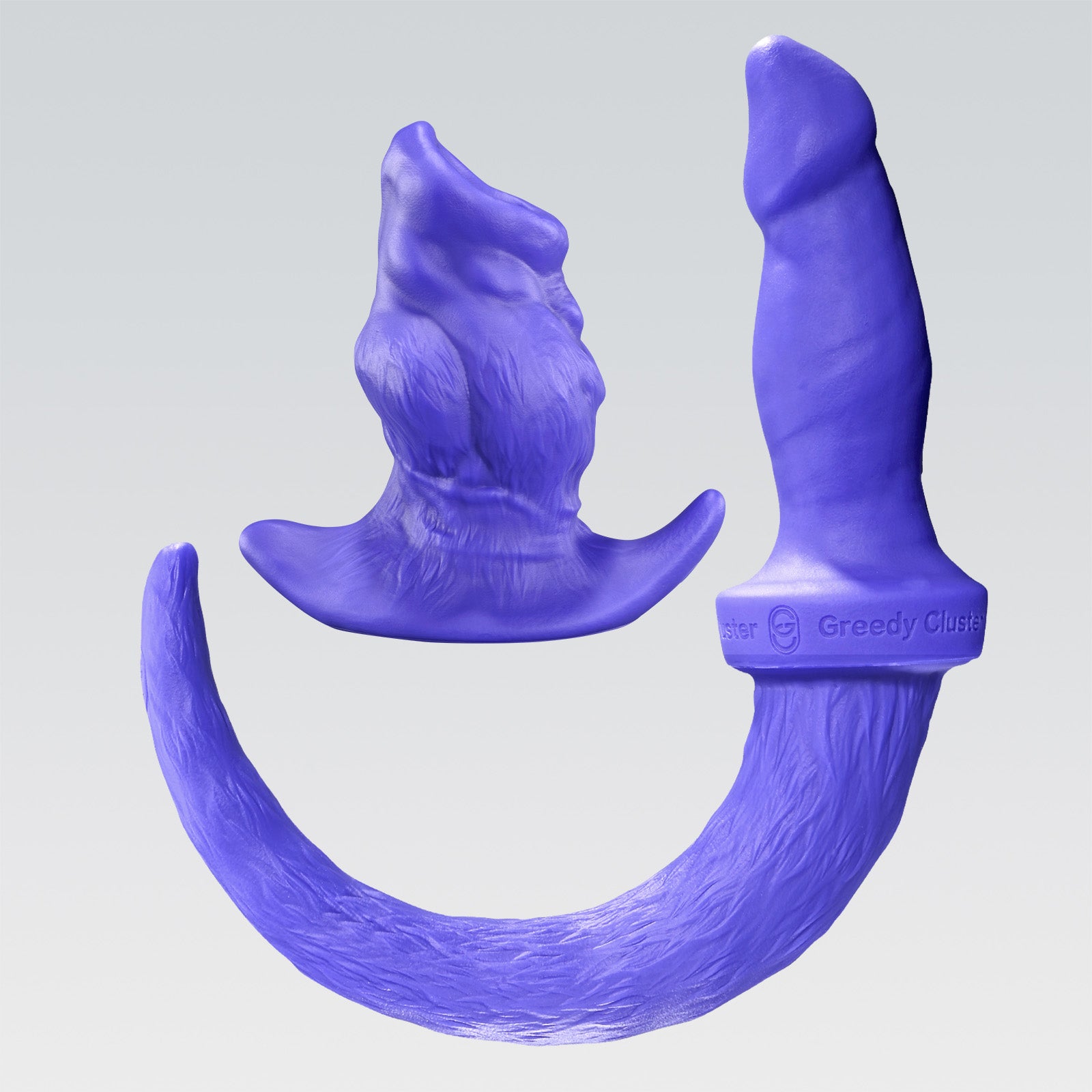 GreedyCluster GREEDYHOLE PUPSET silicone puppy play plug set, Azure two-piece design