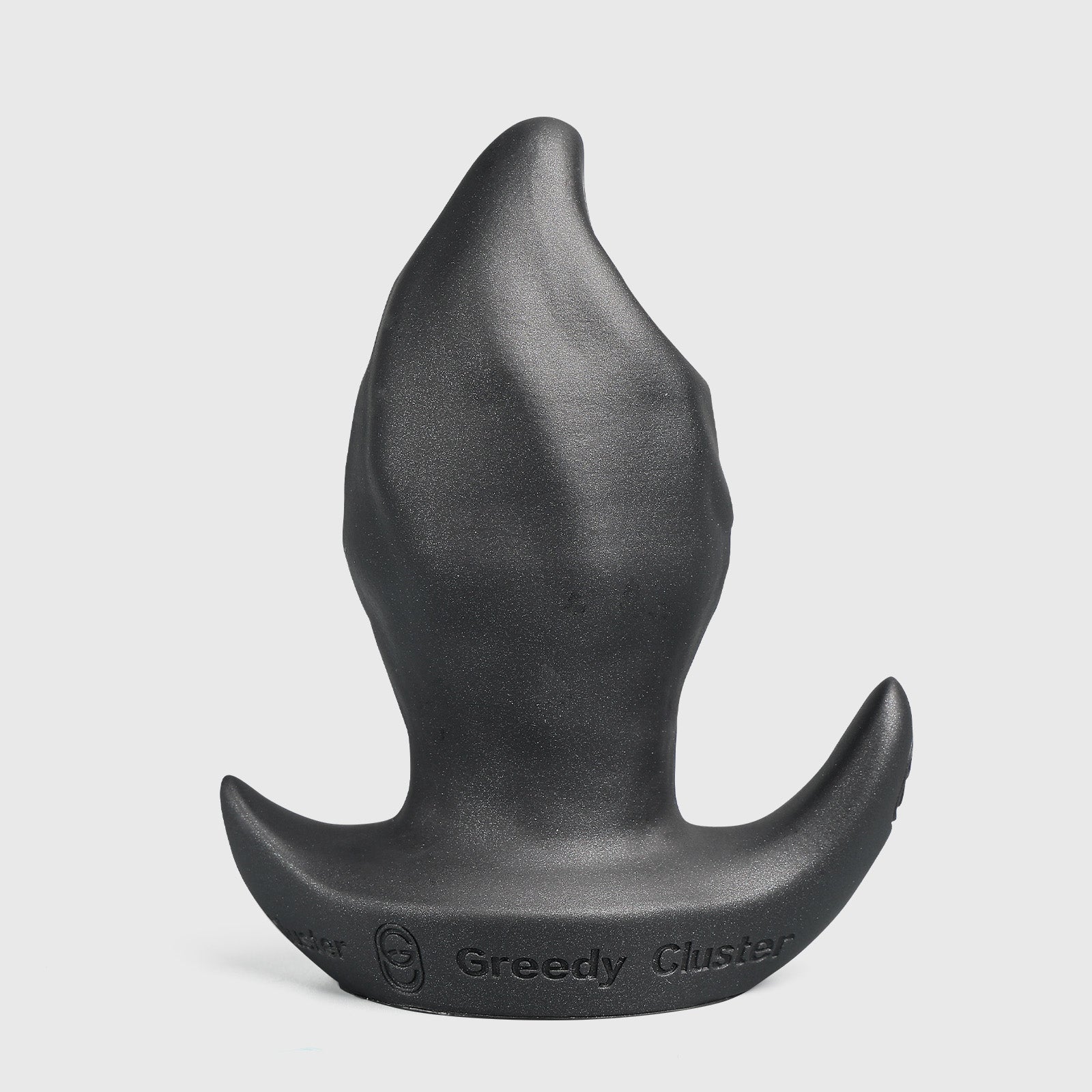 GreedyCluster GREEDYHOLE STOPPER 01 PRO silicone spiral butt plug, Charcoal textured design