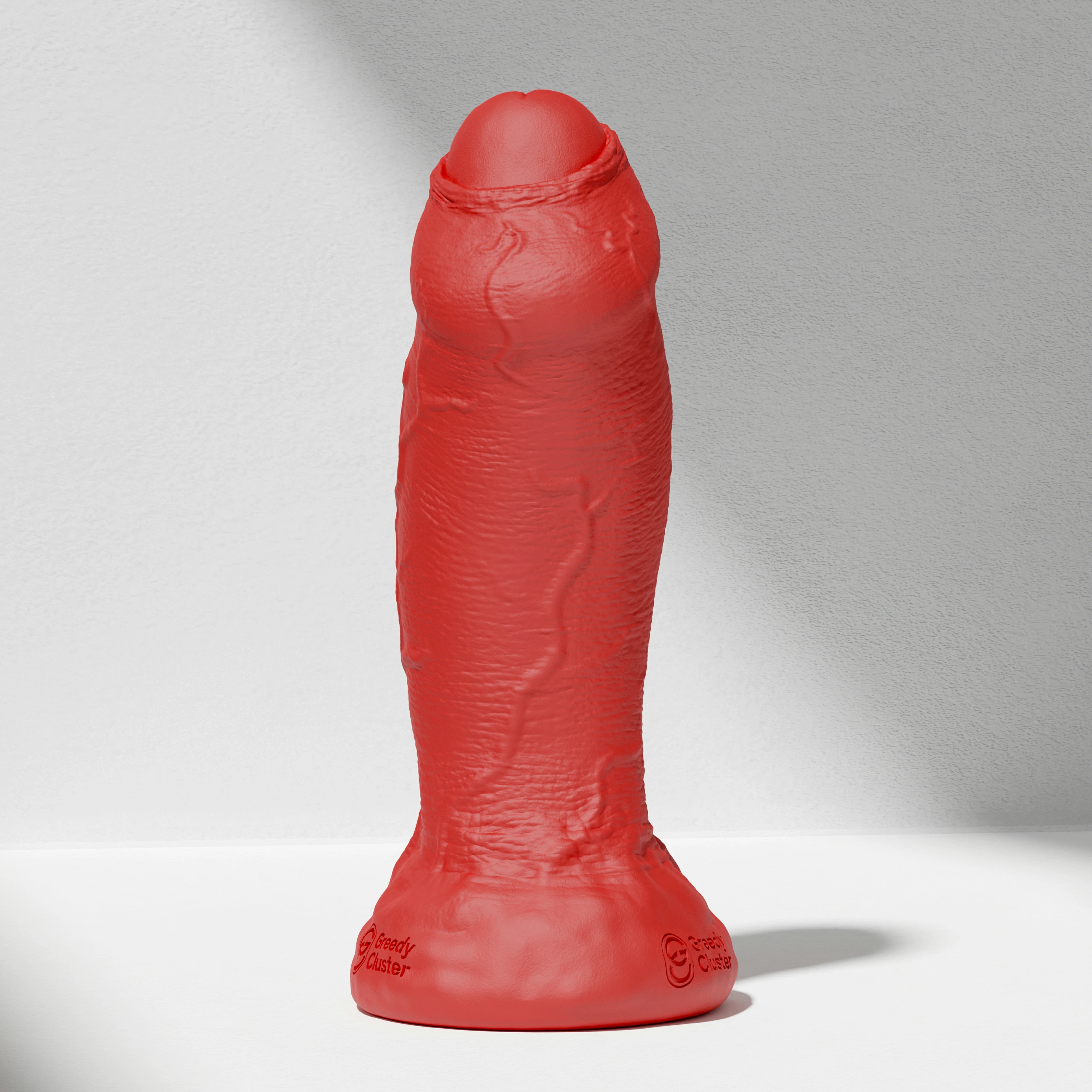GreedyCluster RAPPER DILDO realistic silicone dildo in Scarlett, side view