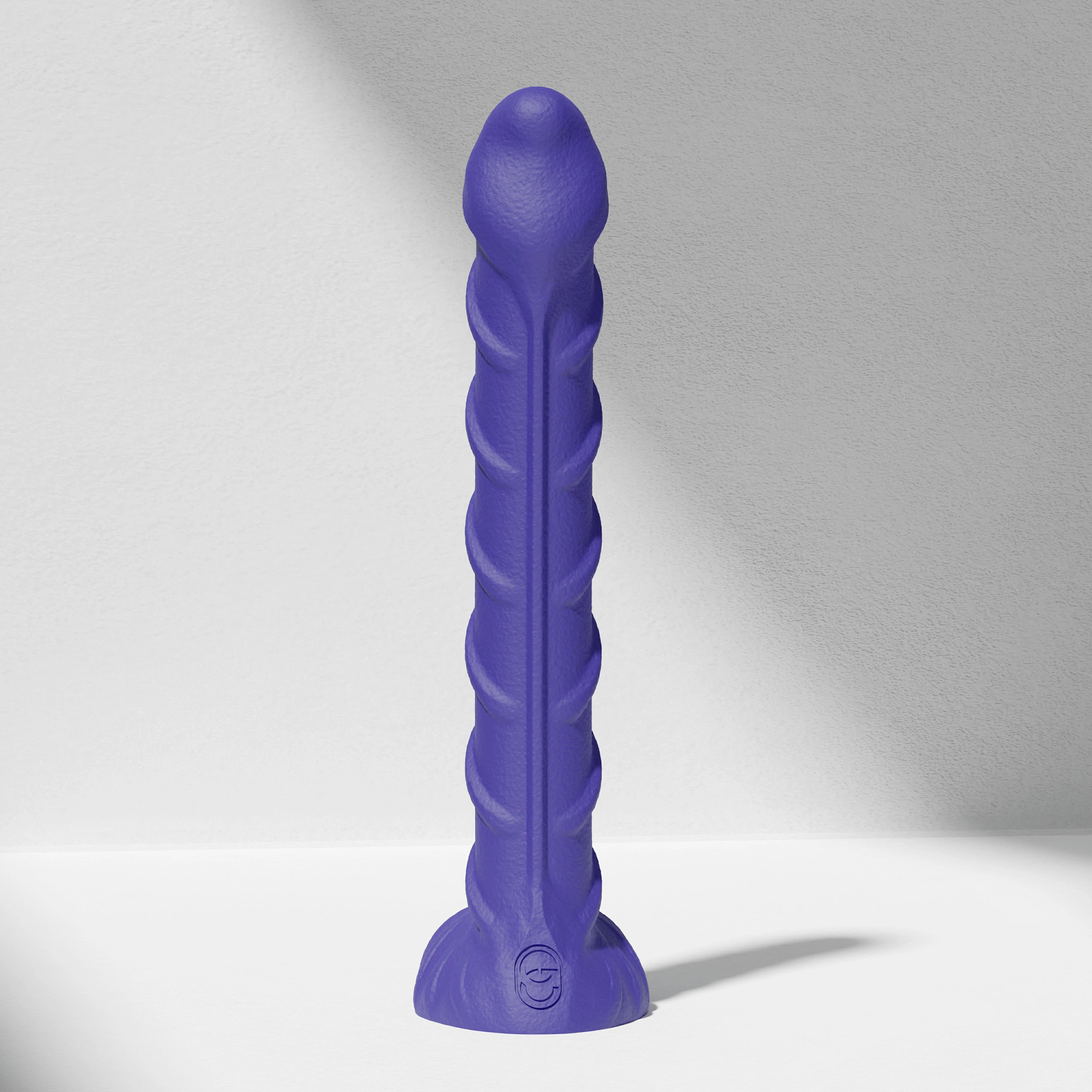 GreedyCluster REBAR DILDO curved steel-wand silicone dildo in Azure