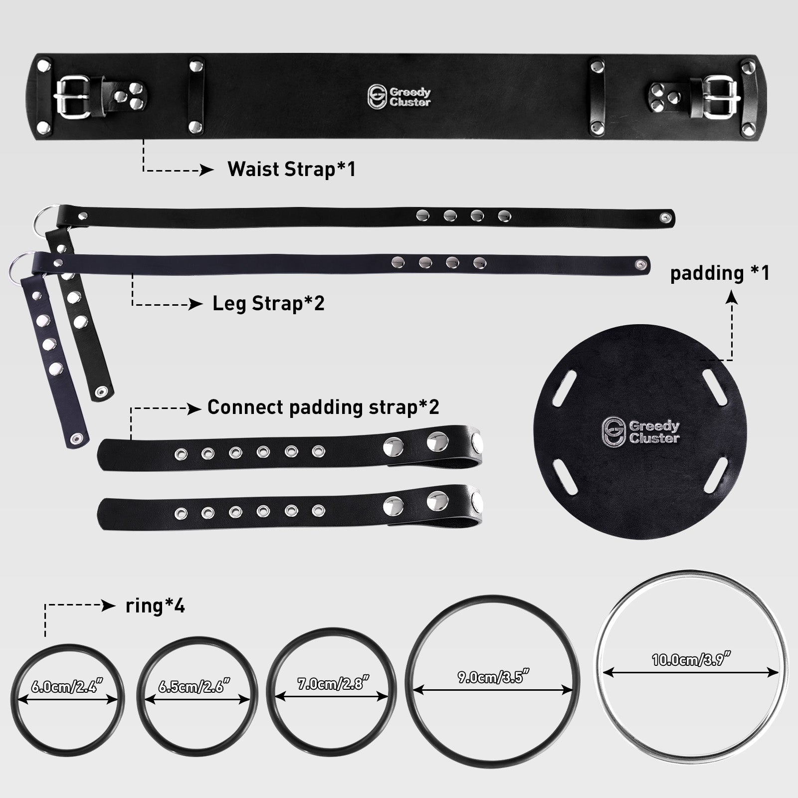 GreedyCluster STRAP-ON HARNESS adjustable harness accessory, black strap detail