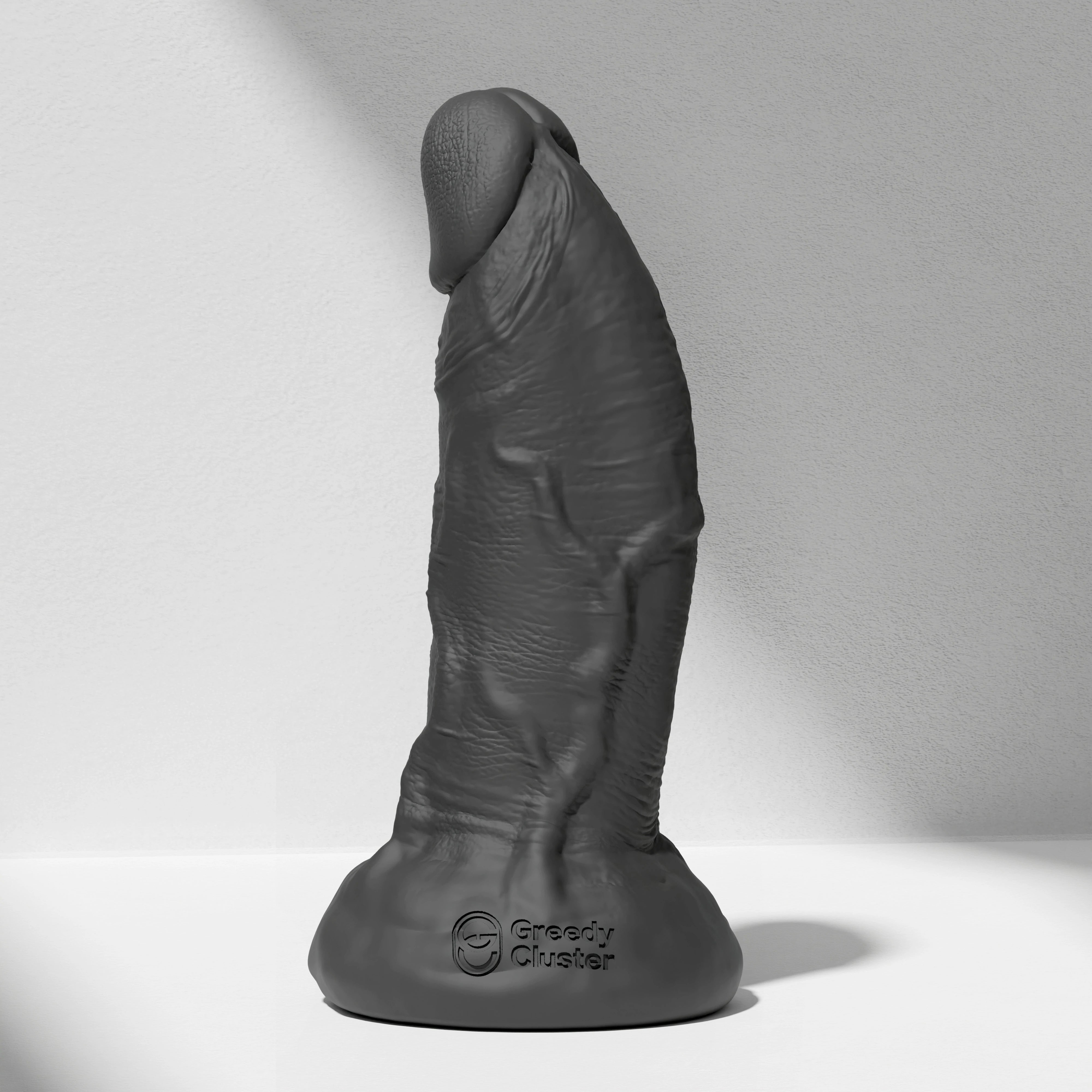 GreedyCluster THUG DILDO thick realistic silicone dildo, Charcoal anal training design