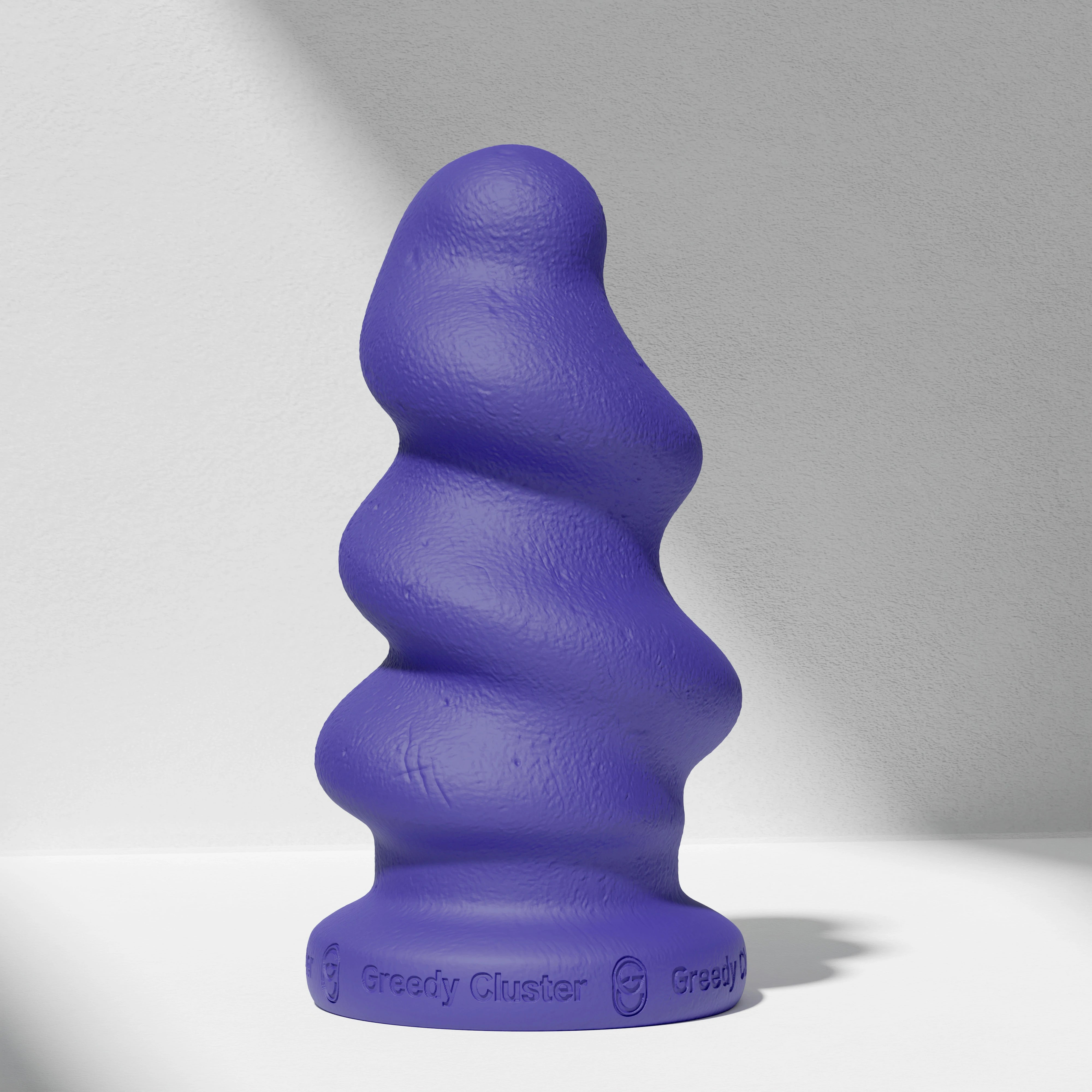 GreedyCluster TORNADO STOPPER spiral silicone butt plug in Azure, angled view
