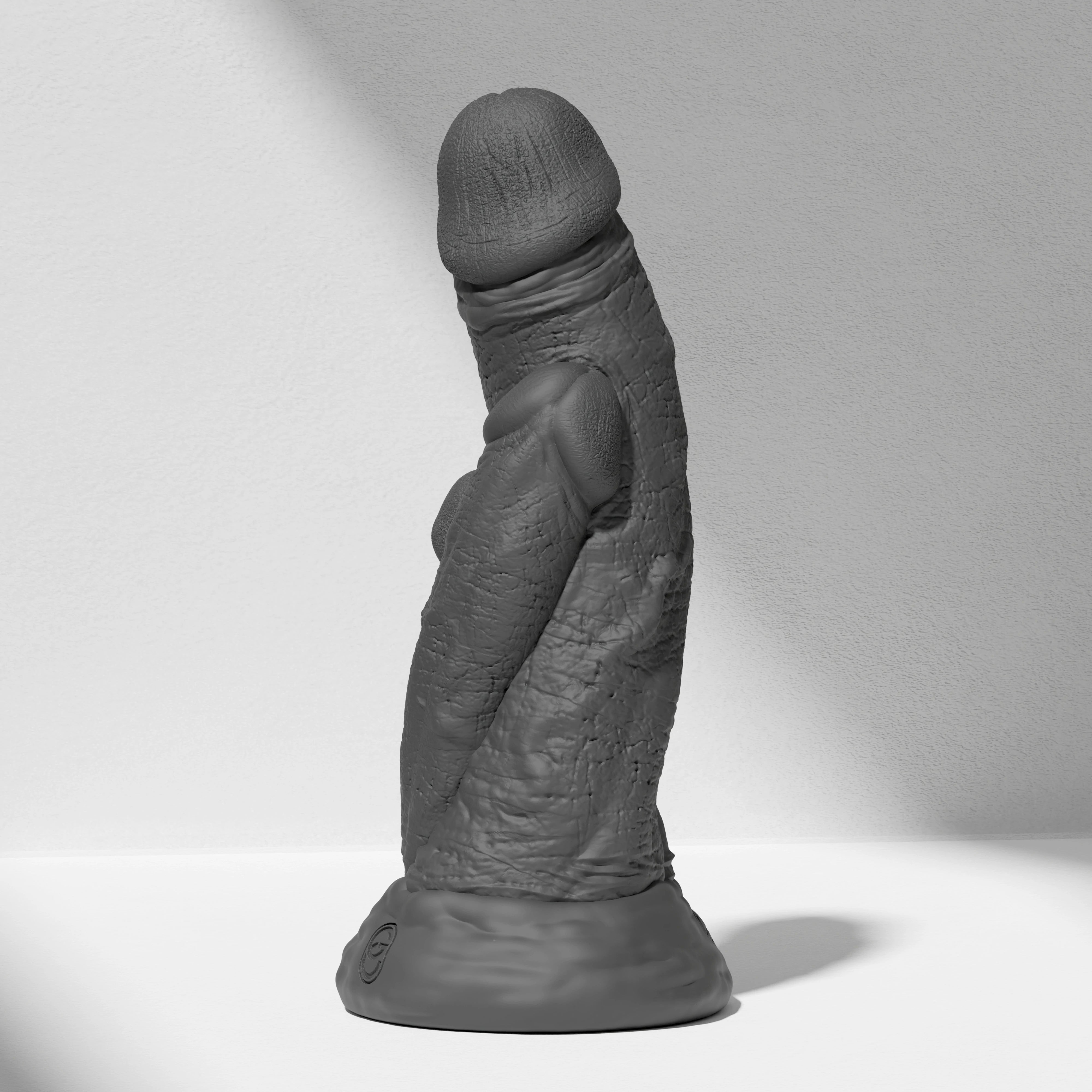 GreedyCluster TRIPLE DRAGON DILDO thick fantasy silicone dildo in Charcoal