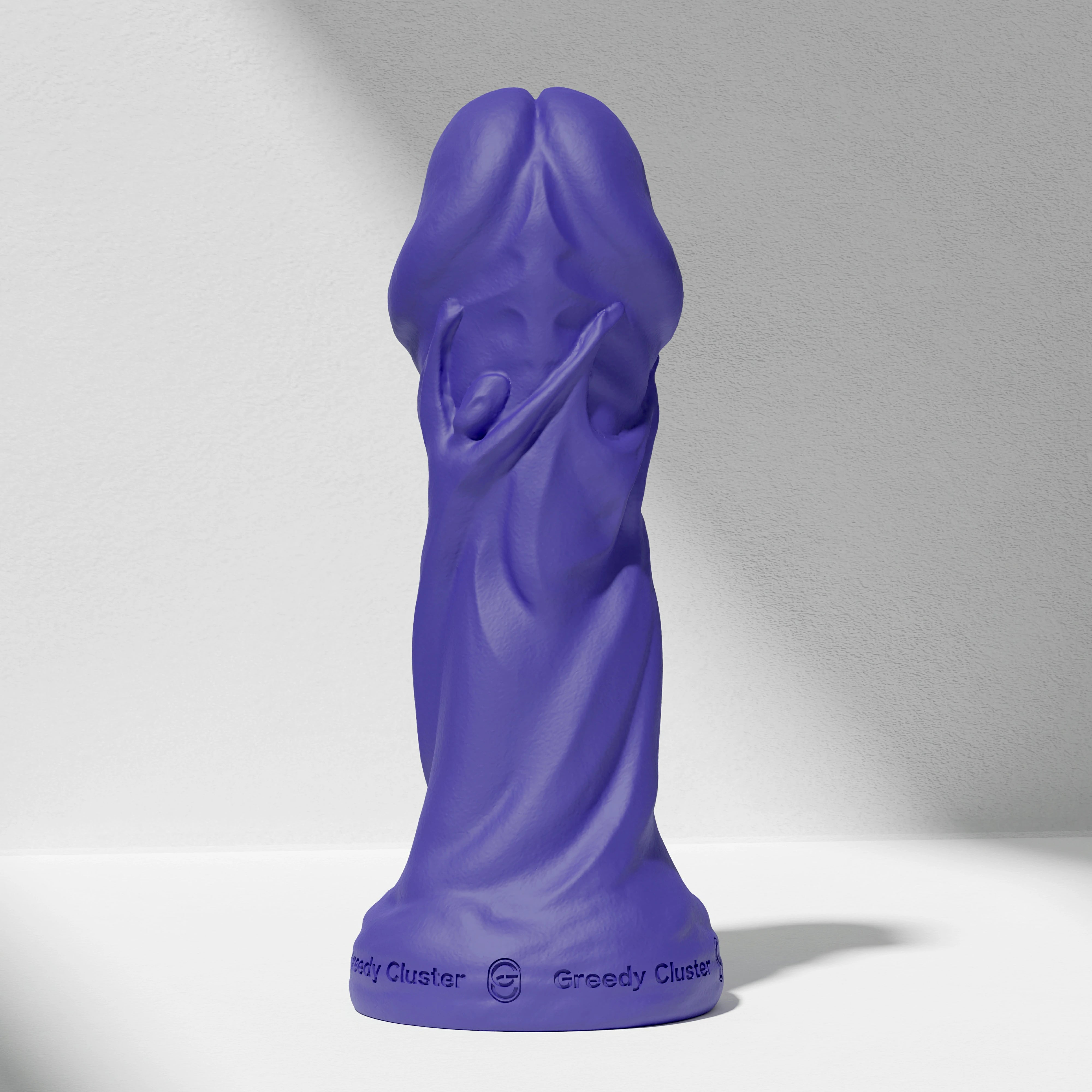 GreedyCluster TROPHY DILDO fantasy silicone dildo, Azure blue sculpted design