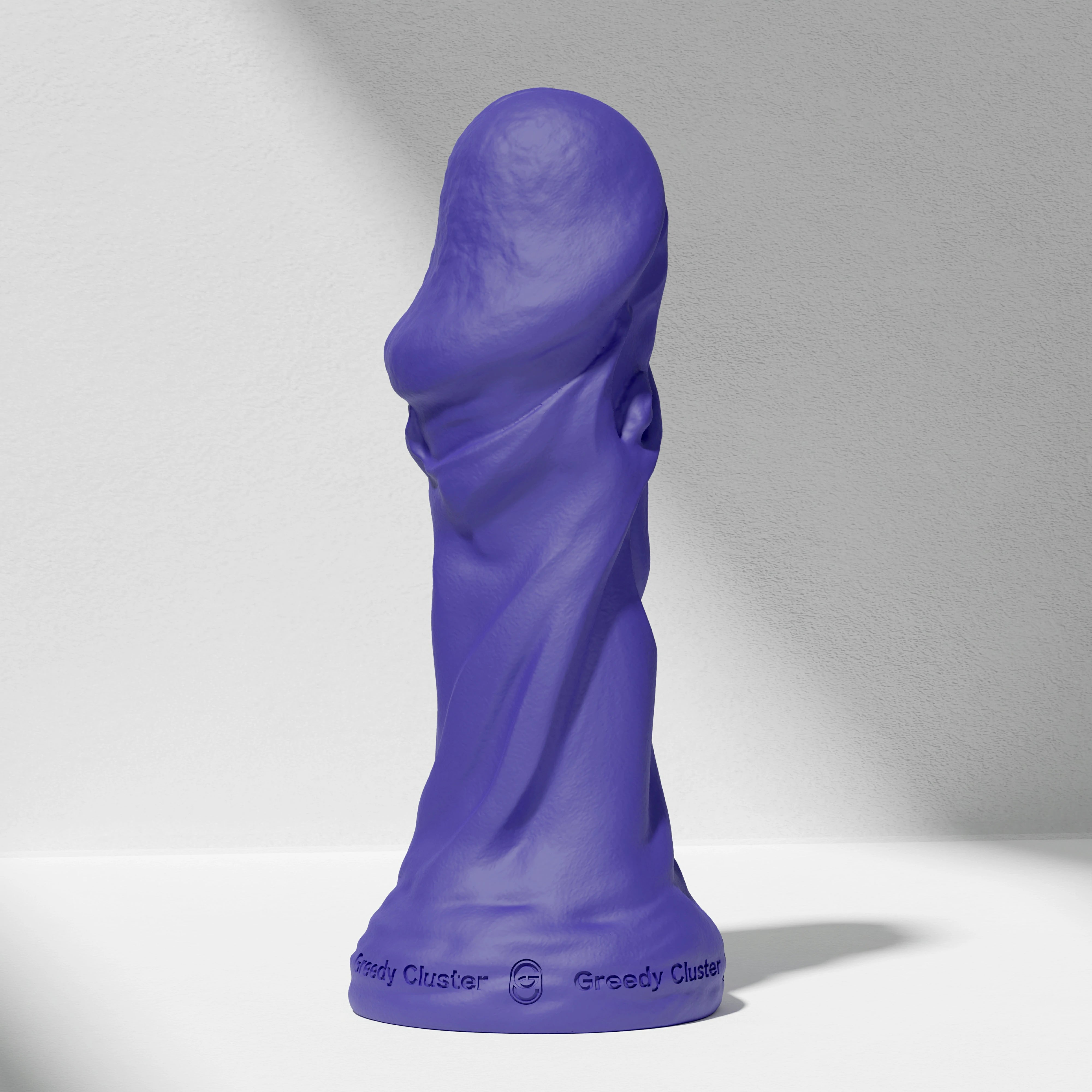GreedyCluster TROPHY DILDO fantasy silicone dildo, Azure blue sculpted design