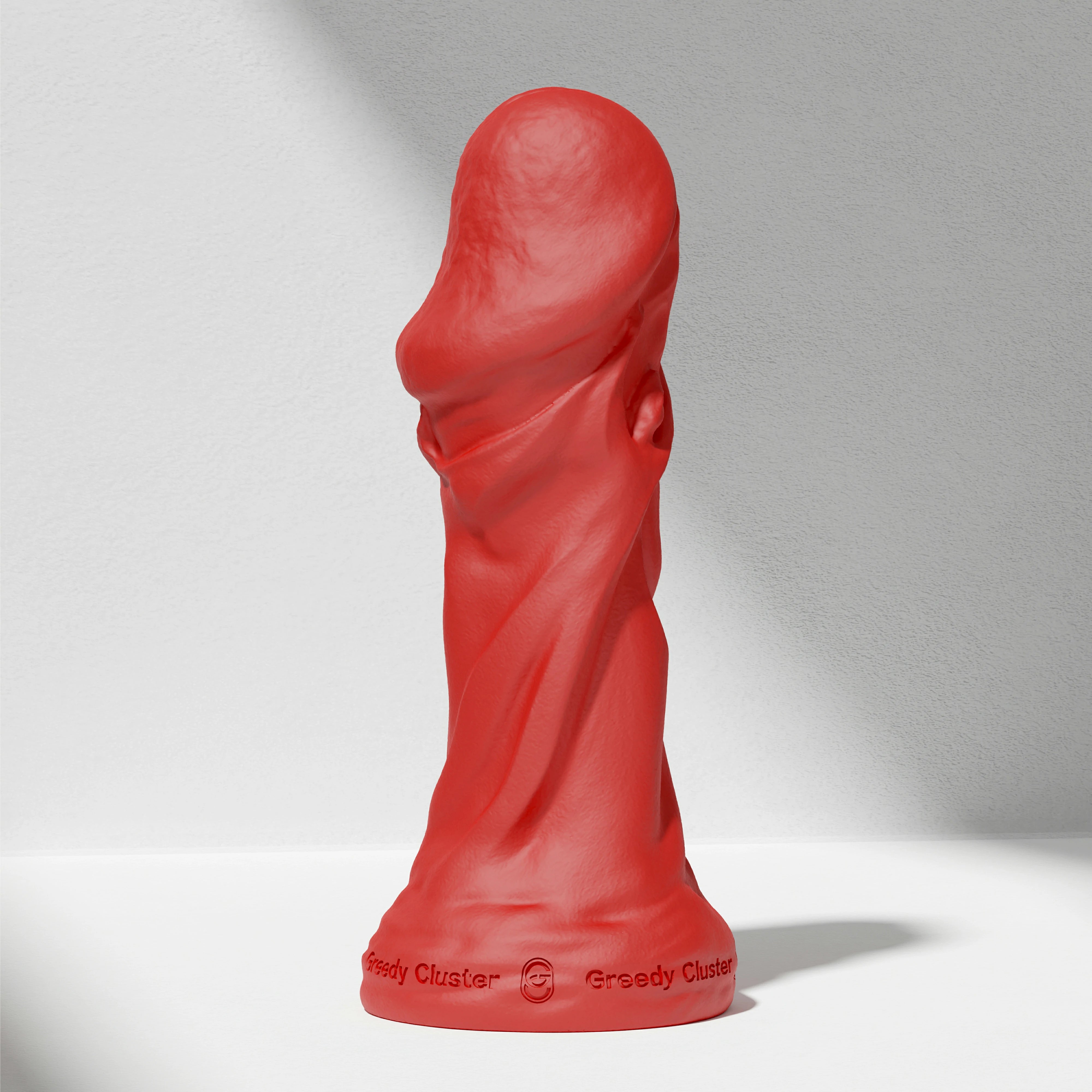 GreedyCluster TROPHY DILDO fantasy silicone dildo, Scarlett red sculpted design