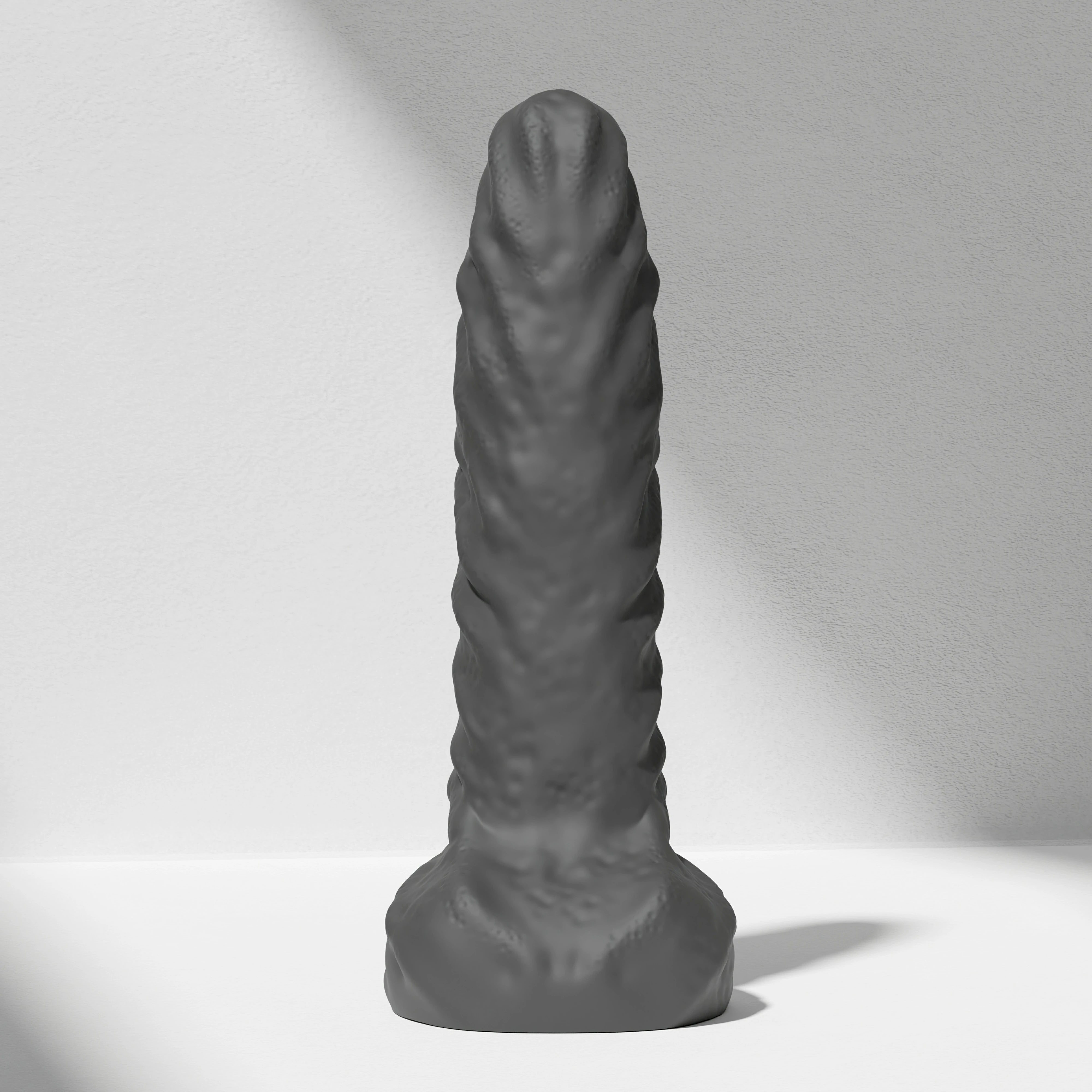 GreedyCluster TYRAN DILDO curved alien silicone dildo in Charcoal
