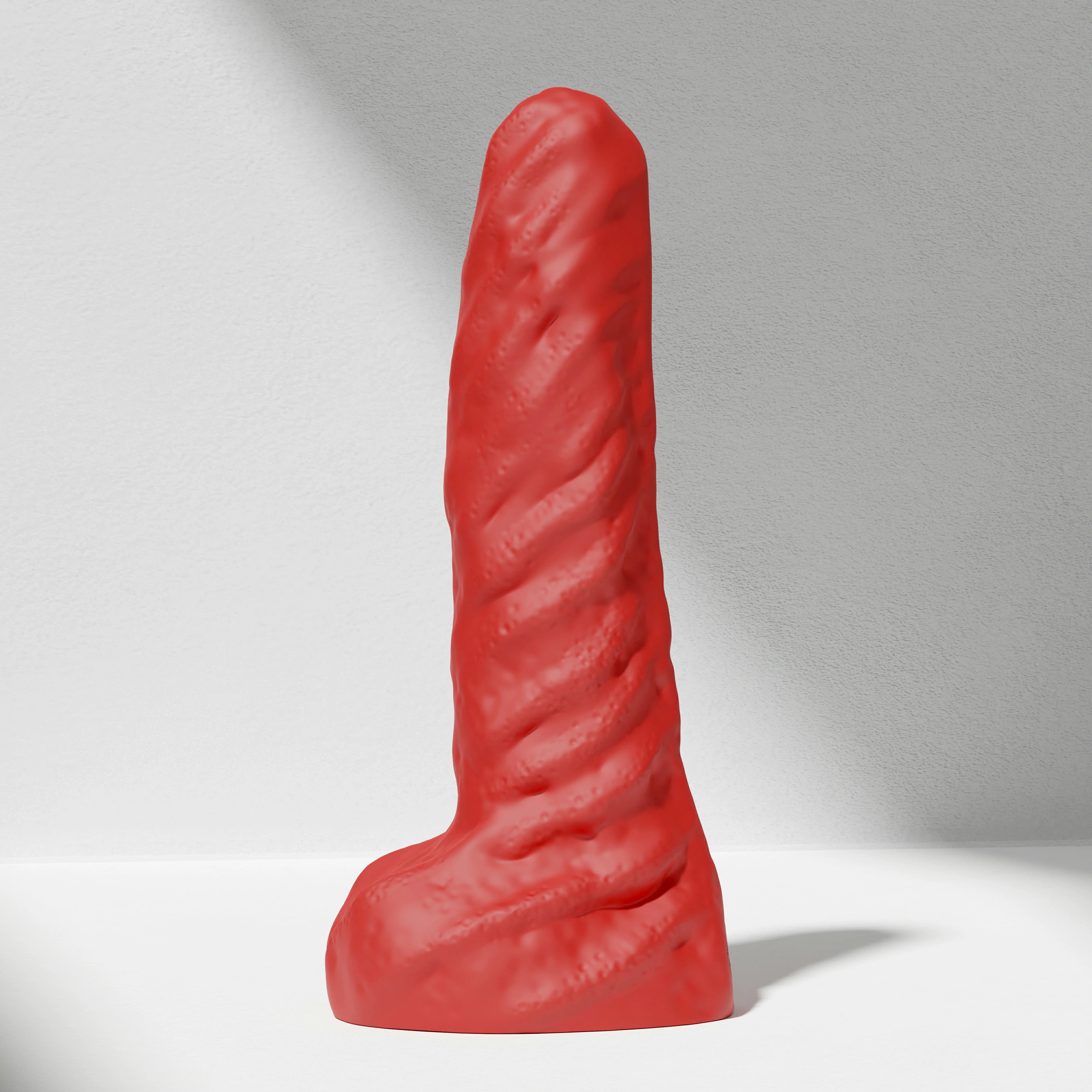 GreedyCluster TYRAN DILDO curved alien silicone dildo in Scarlett