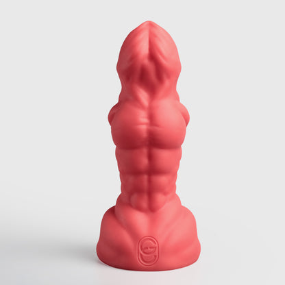 GreedyCluster ADONIS sculpted platinum silicone butt plug with defined muscle texture