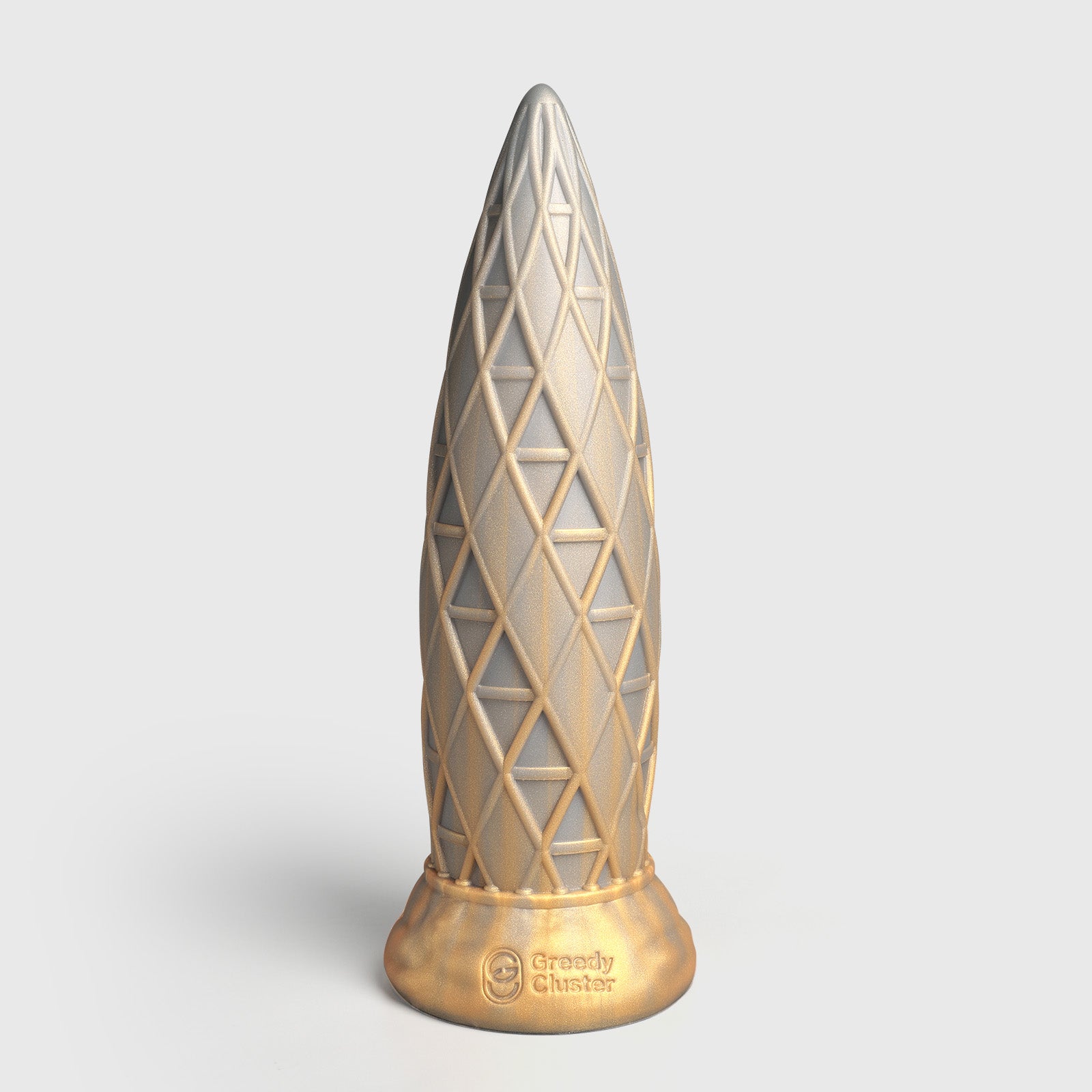 GreedyCluster ASSCRAPER textured silicone dildo with tapered top and stable base