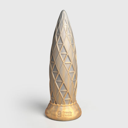 GreedyCluster ASSCRAPER textured silicone dildo with tapered top and stable base