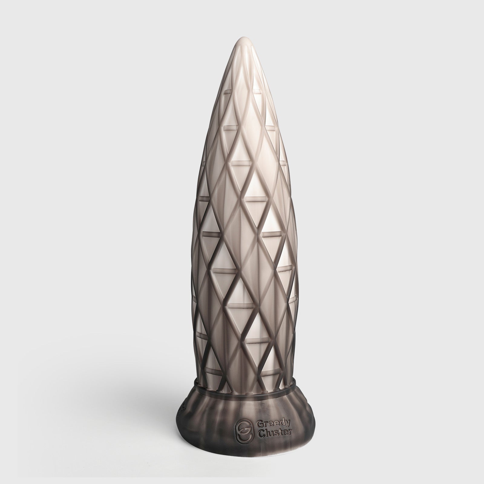 GreedyCluster ASSCRAPER textured platinum silicone dildo in Dirty color