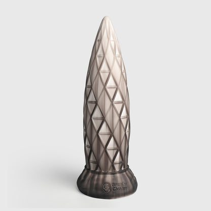GreedyCluster ASSCRAPER textured platinum silicone dildo in Dirty color