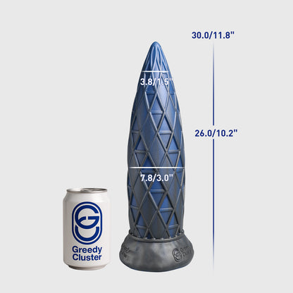 GreedyCluster ASSCRAPER textured silicone dildo size guide