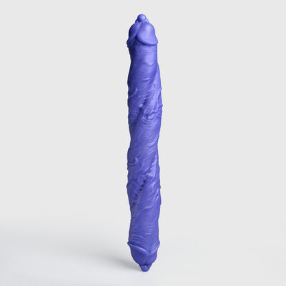 GreedyCluster DP TWIN twin-ended silicone dildo, Azure blue