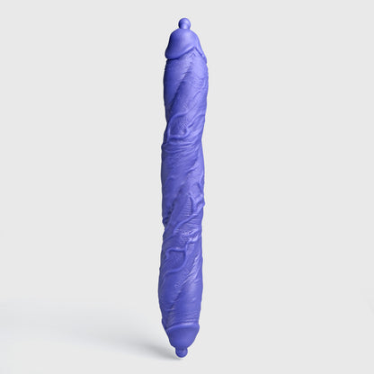 GreedyCluster DP TWIN twin-ended silicone dildo, Azure blue