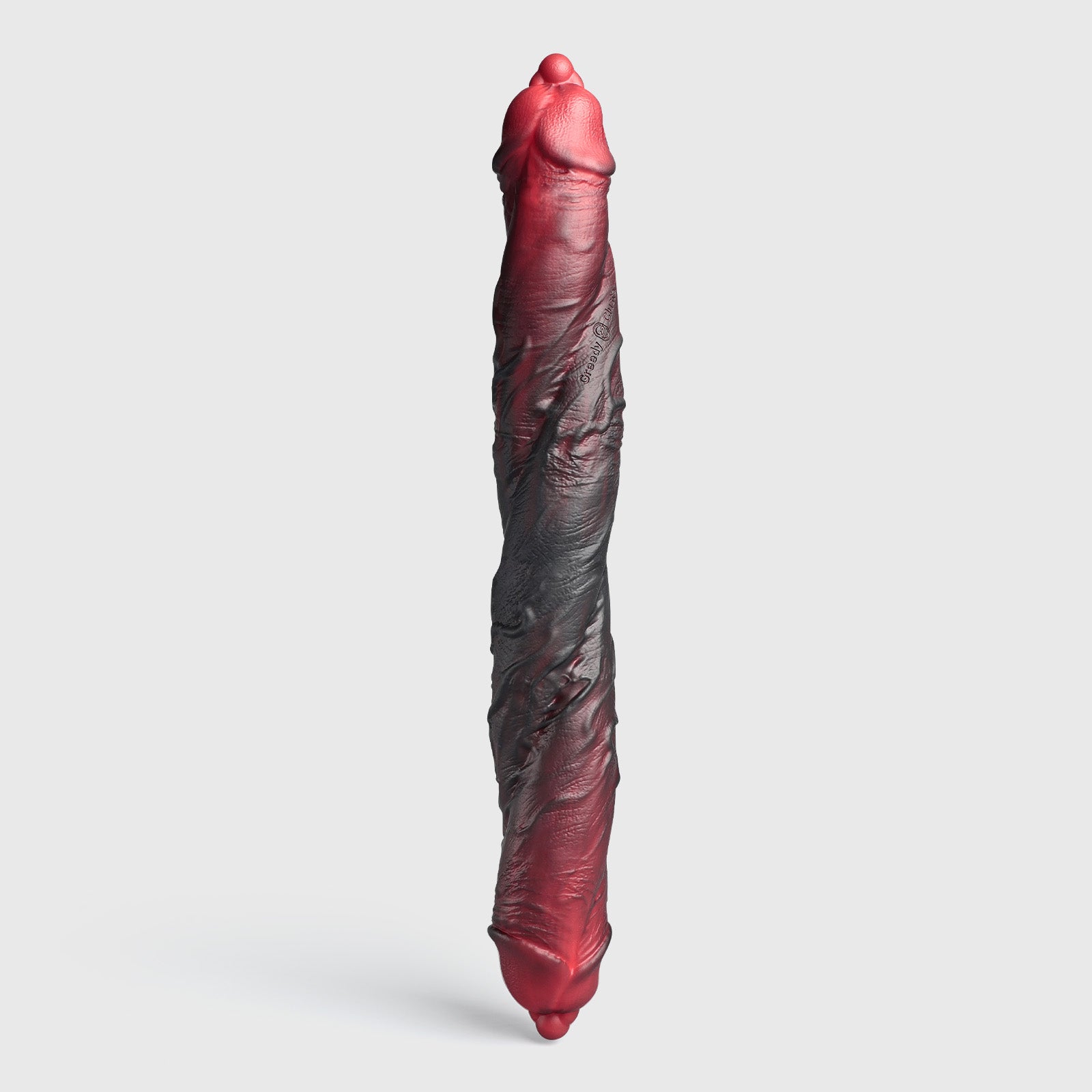 GreedyCluster DP TWIN twin-ended silicone dildo, Lava finish