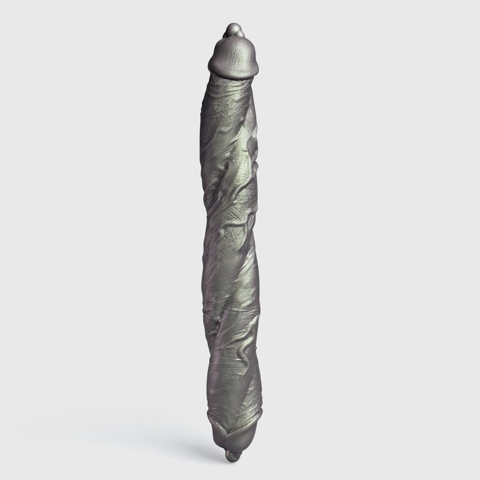 GreedyCluster DP TWIN twin-ended silicone dildo, Rust finish