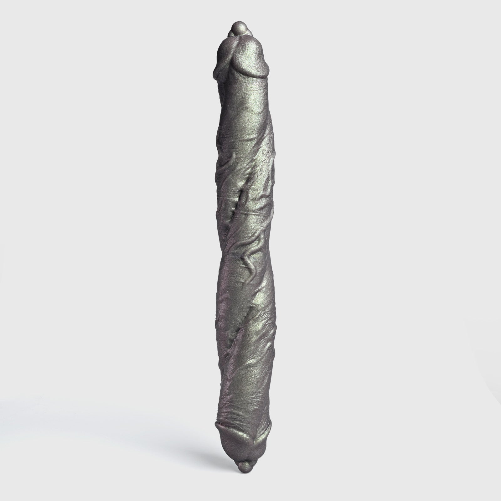 GreedyCluster DP TWIN twin-ended silicone dildo, Rust finish