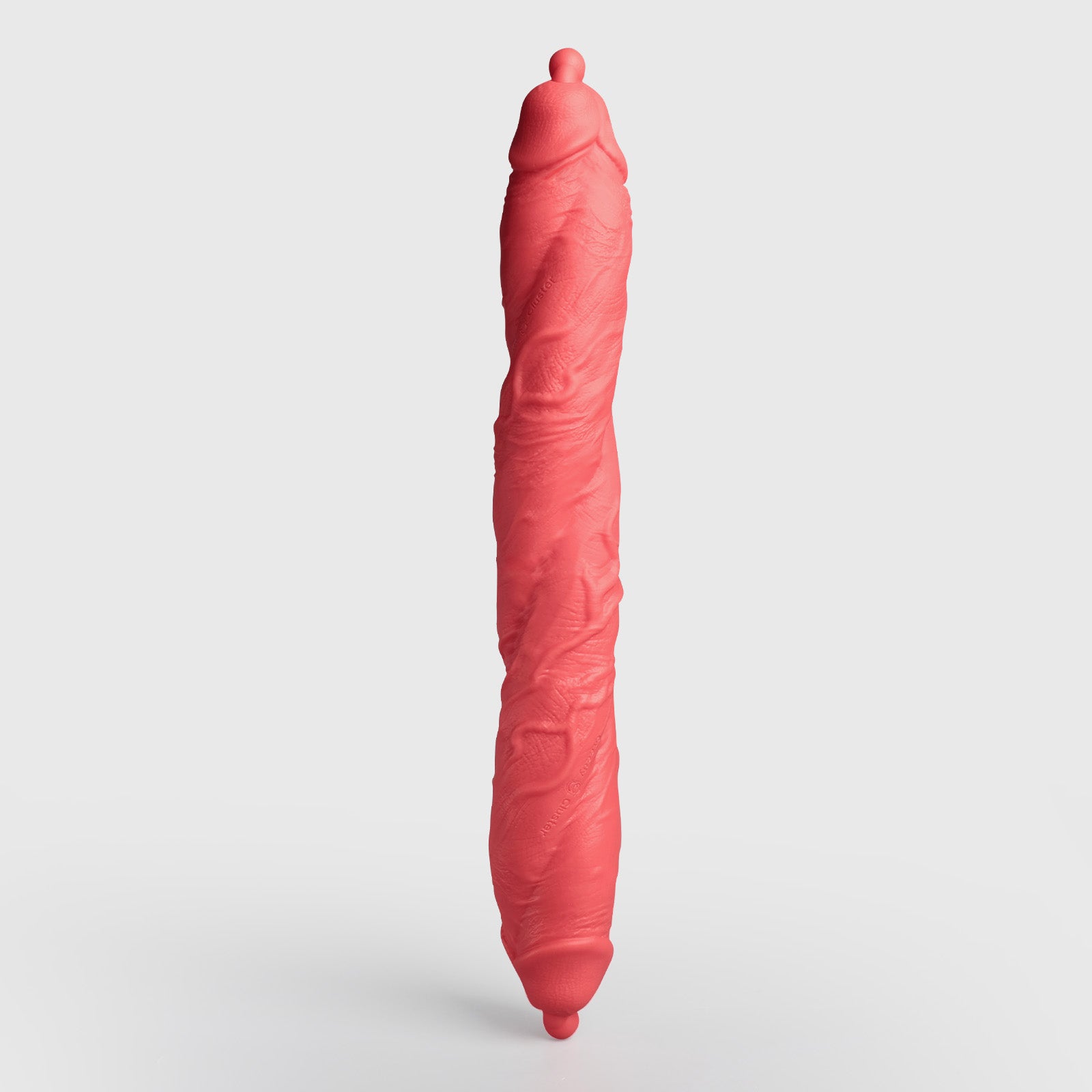 GreedyCluster DP TWIN twin-ended silicone dildo, Scarlett red