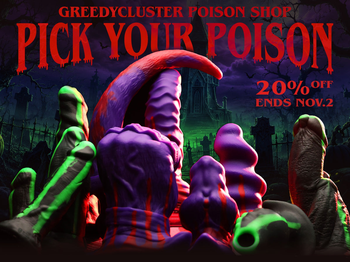 GREEDYCLUSTER Poison Shop Halloween campaign