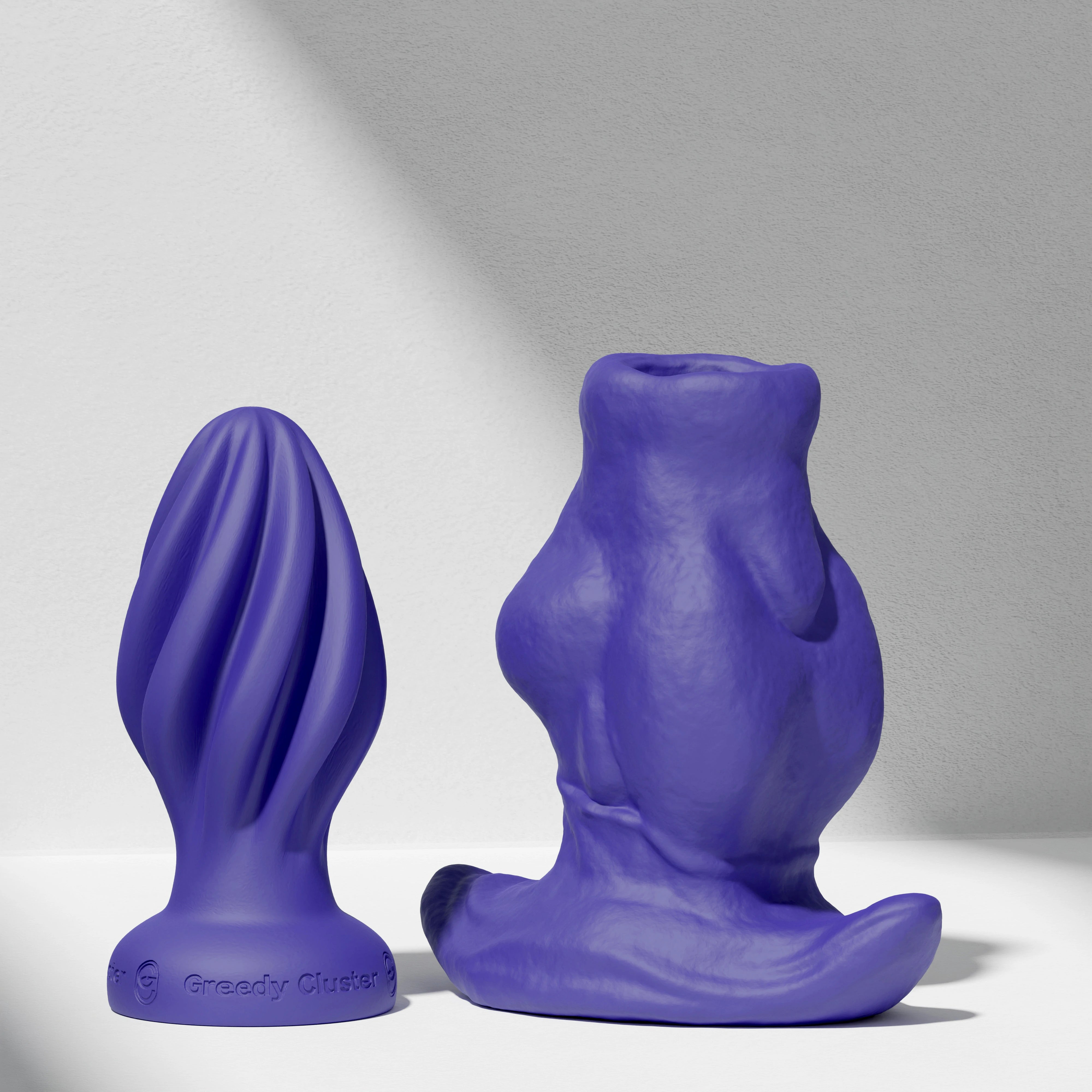 GreedyCluster GREEDYHOLE COMBO SET hollow silicone butt plug set in Azure