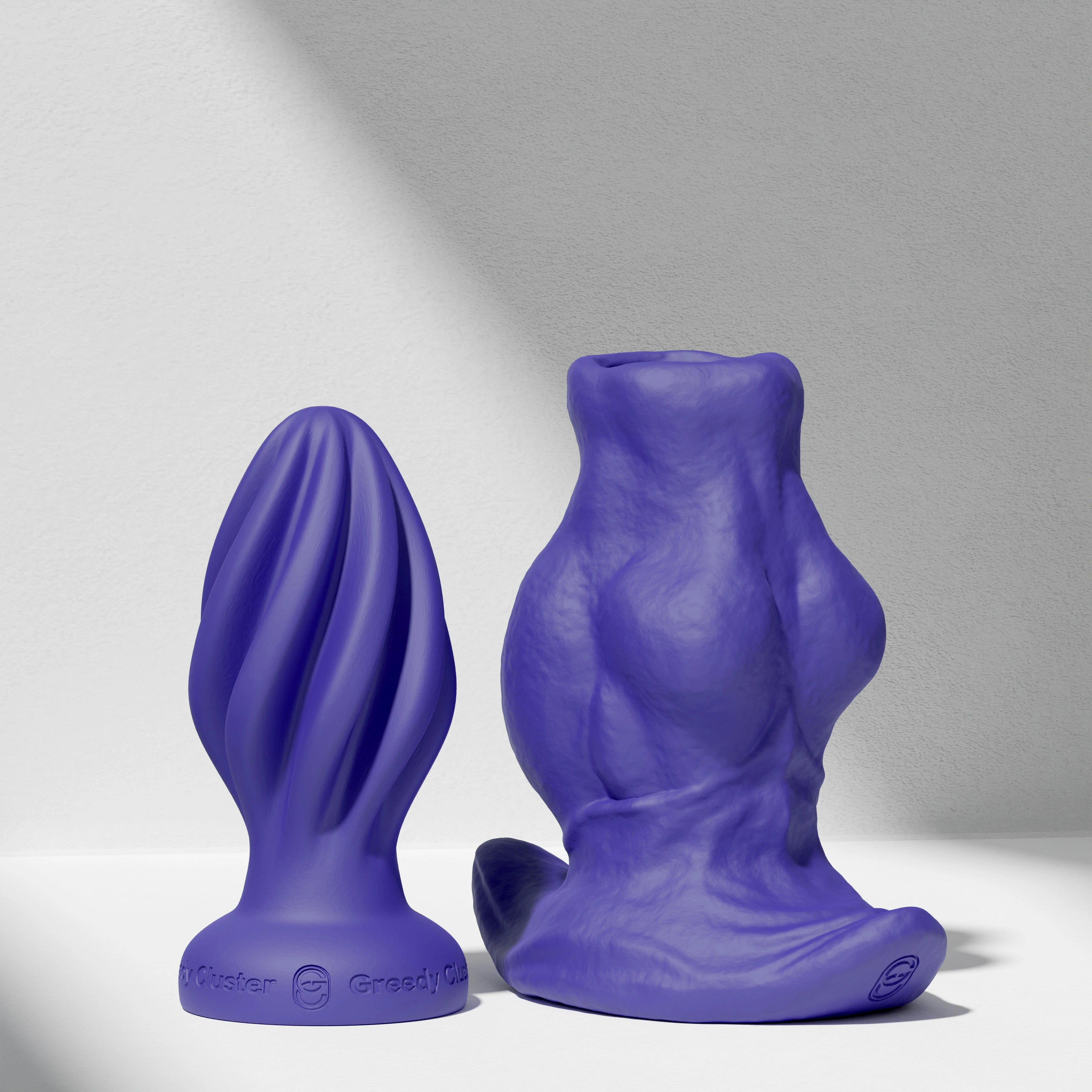 GreedyCluster GREEDYHOLE COMBO SET hollow silicone butt plug set in Azure