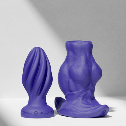 GreedyCluster GREEDYHOLE COMBO SET hollow silicone butt plug set in Azure