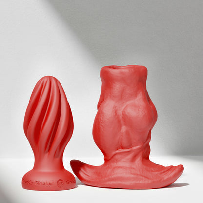GreedyCluster GREEDYHOLE COMBO SET hollow silicone butt plug set in Scarlett