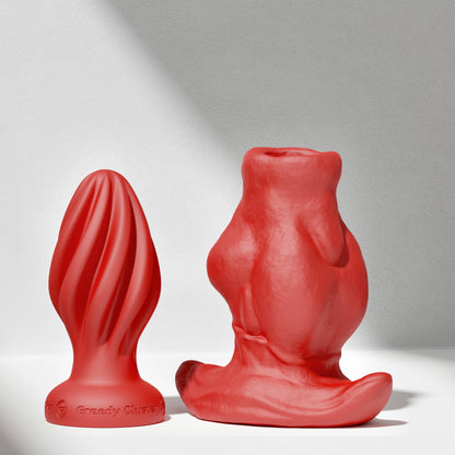 GreedyCluster GREEDYHOLE COMBO SET hollow silicone butt plug set in Scarlett