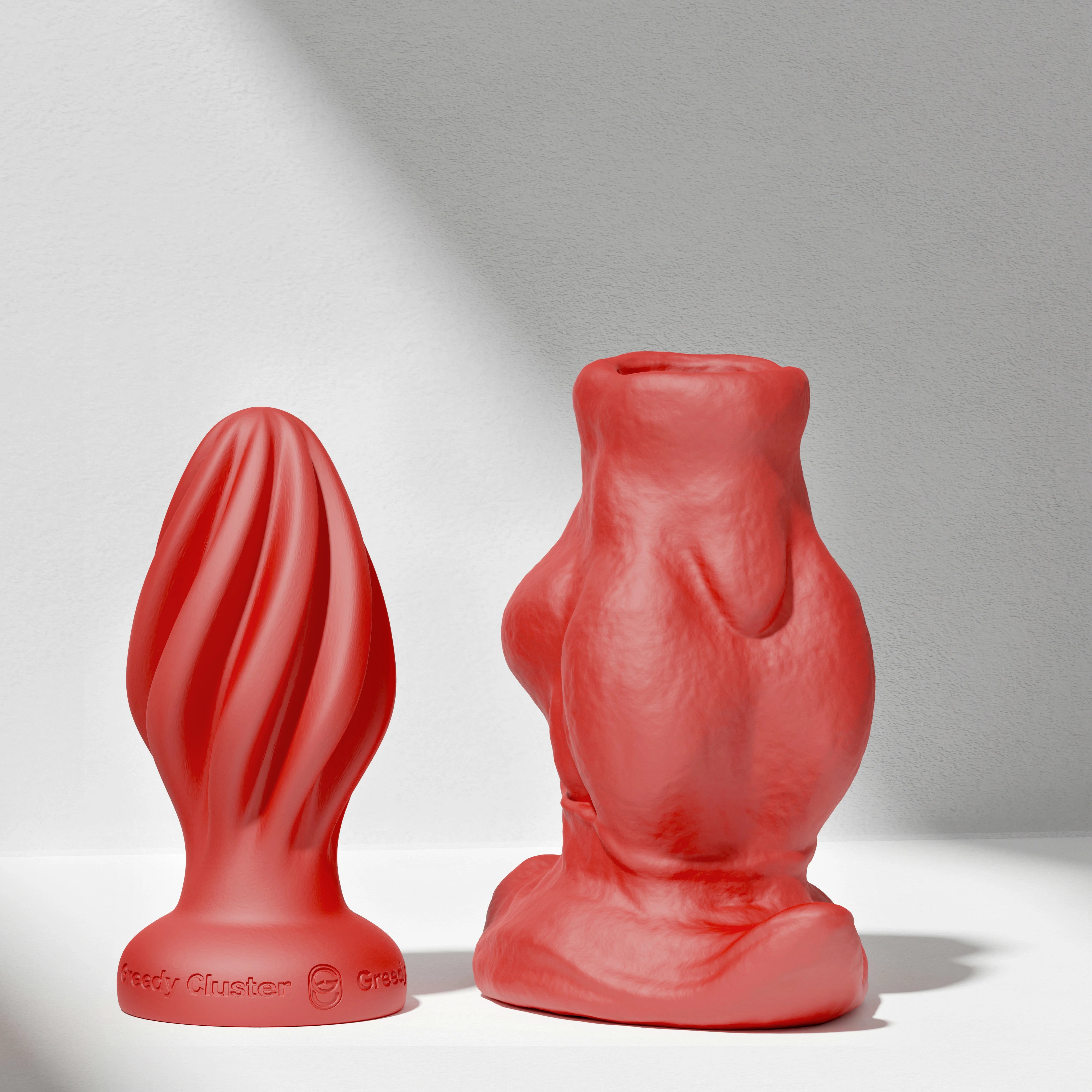 GreedyCluster GREEDYHOLE COMBO SET hollow silicone butt plug set in Scarlett