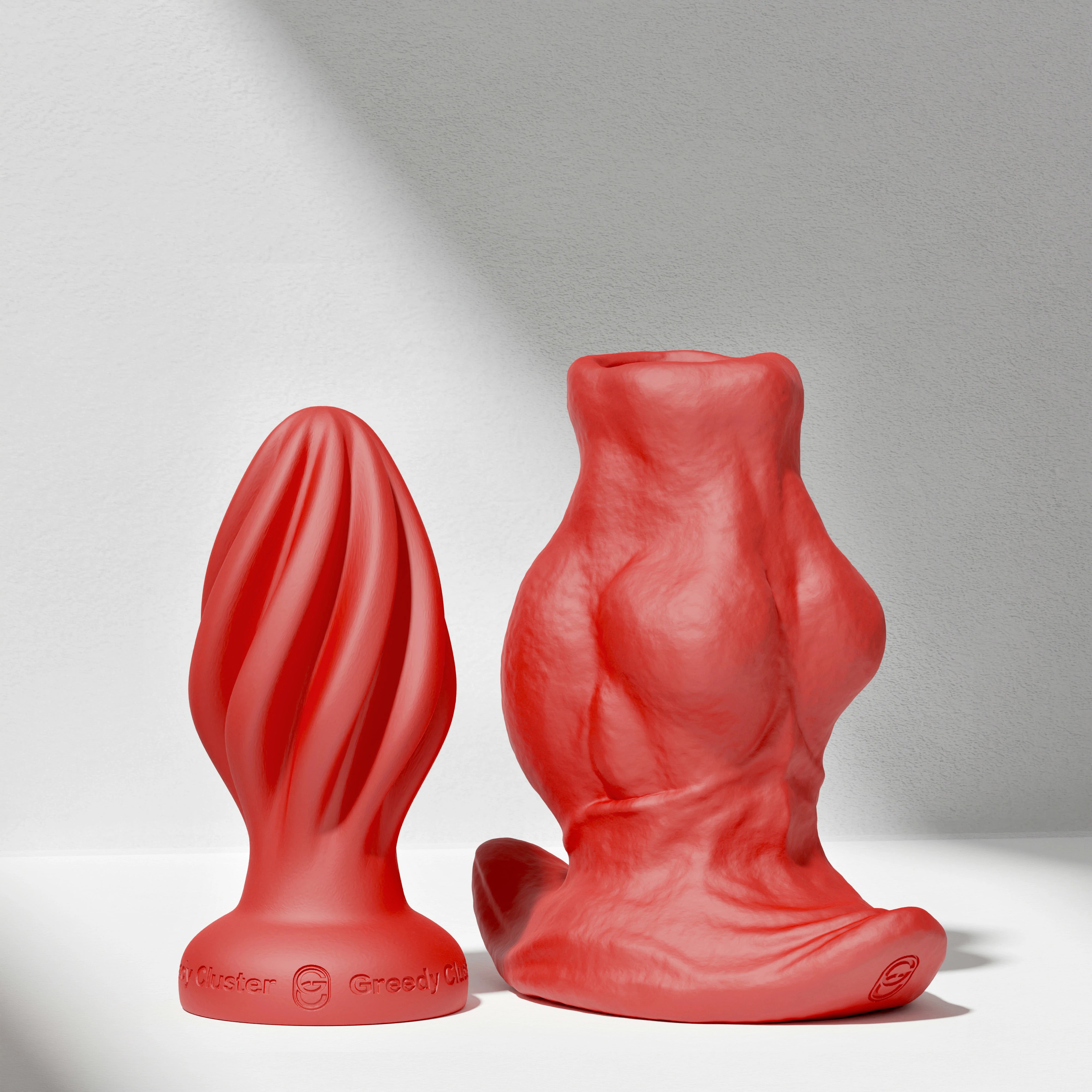 GreedyCluster GREEDYHOLE COMBO SET hollow silicone butt plug set in Scarlett