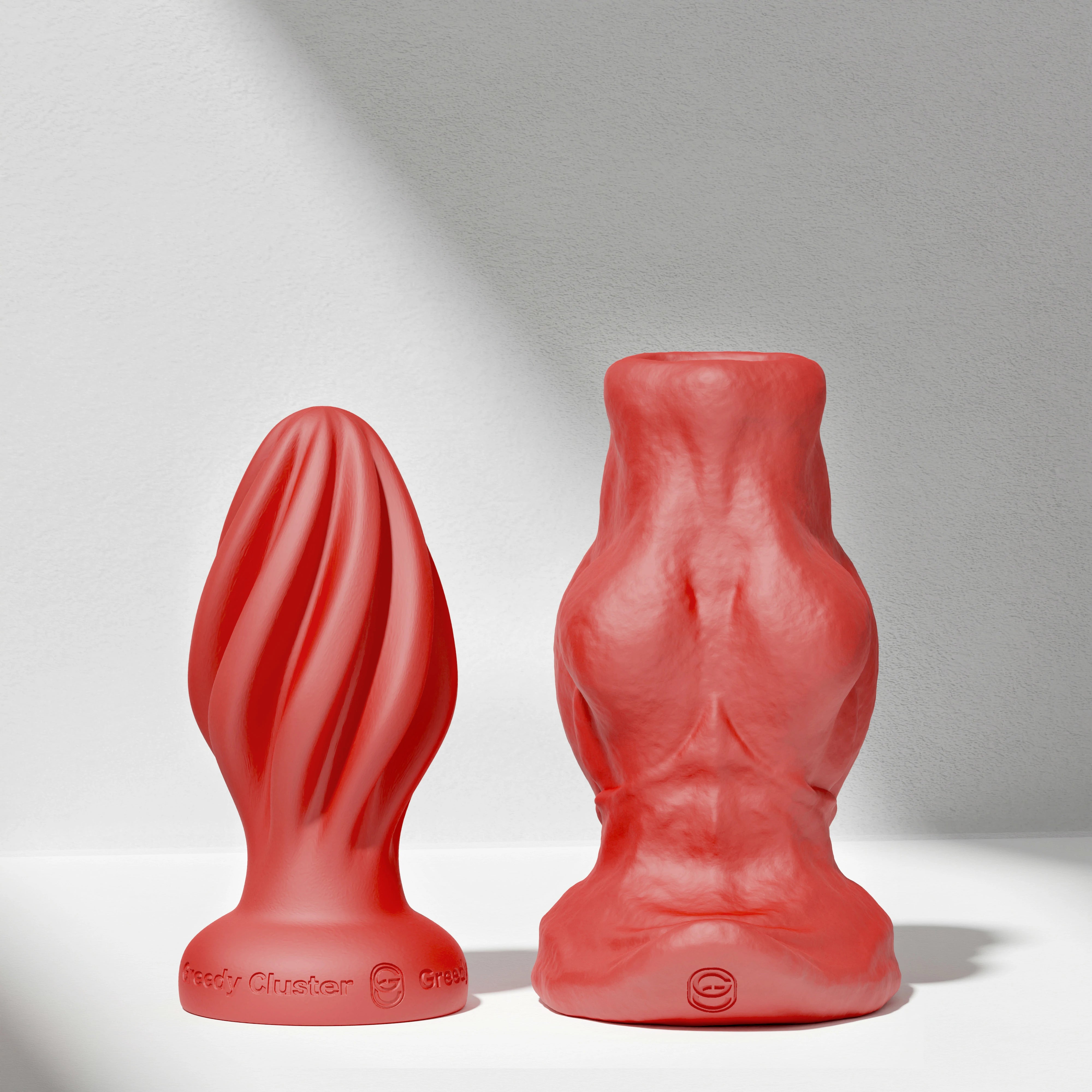 GreedyCluster GREEDYHOLE COMBO SET hollow silicone butt plug set in Scarlett