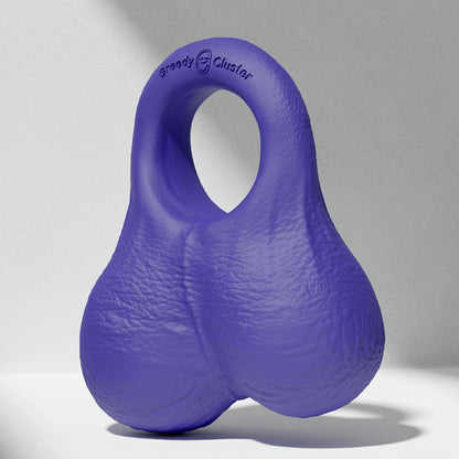 GreedyCluster O-RING 02 platinum silicone cock ring with balls, Azure blue