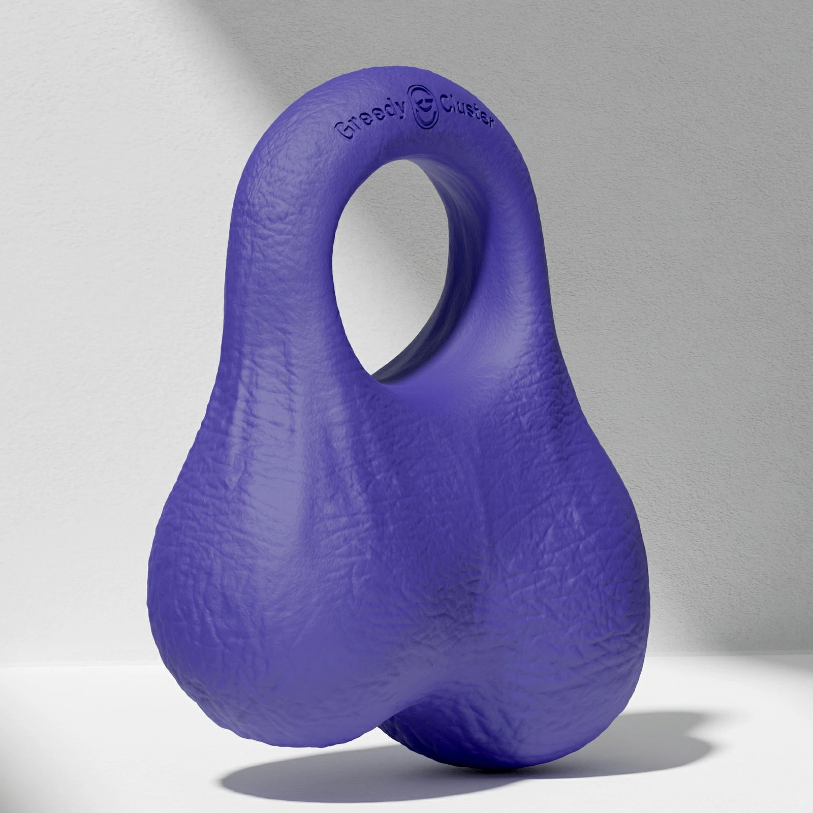 GreedyCluster O-RING 02 platinum silicone cock ring with balls, Azure blue