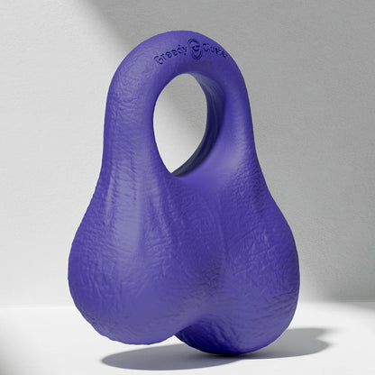GreedyCluster O-RING 02 platinum silicone cock ring with balls, Azure blue
