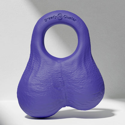 GreedyCluster O-RING 02 platinum silicone cock ring with balls, Azure blue