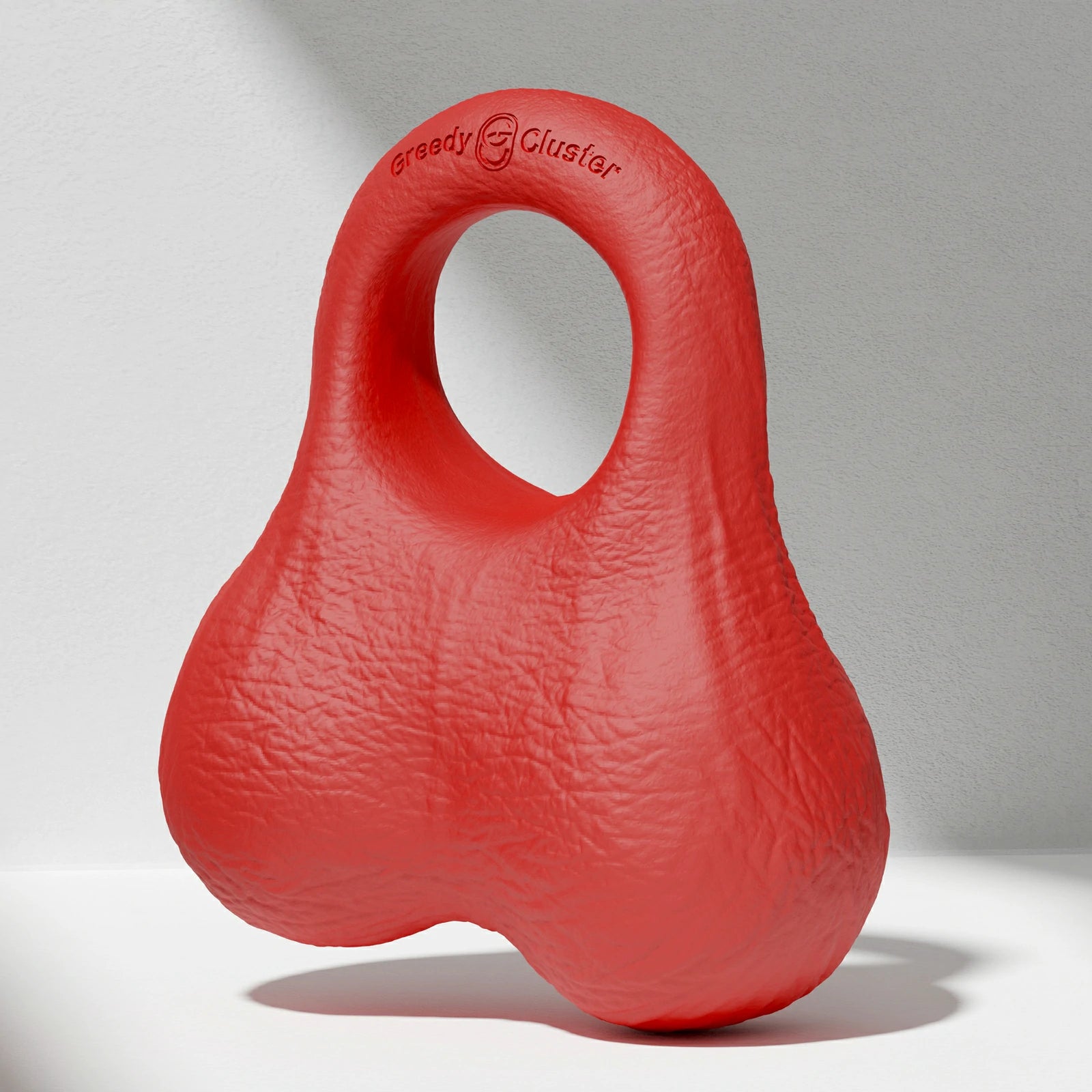 GreedyCluster O-RING 02 platinum silicone cock ring with balls, Scarlett red