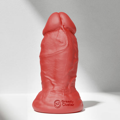 GreedyCluster PHAT thick silicone dildo for anal width training in Scarlett